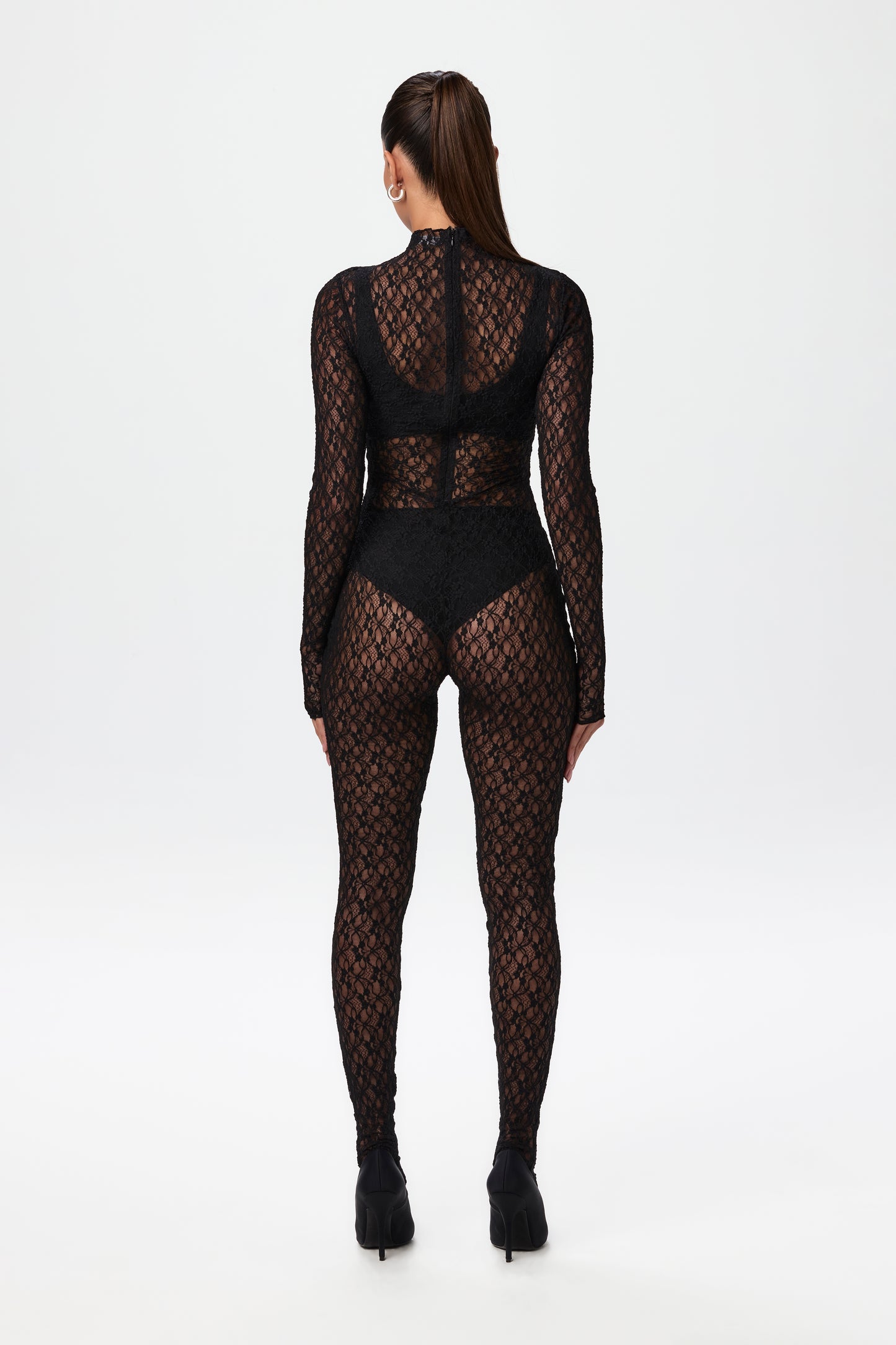 Stretch Lace Stirrup Jumpsuit