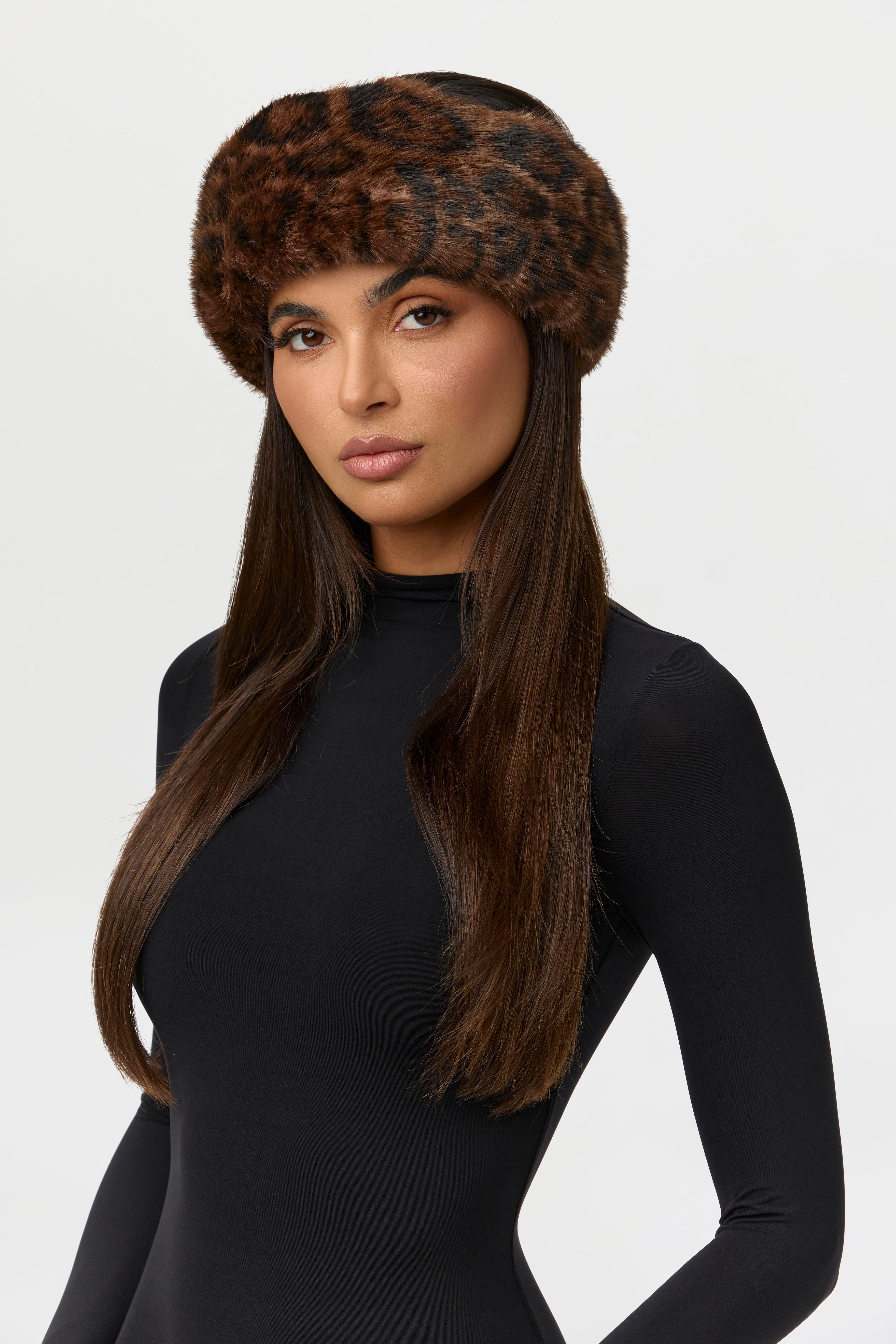 Leopard Faux Fur Plush Headband