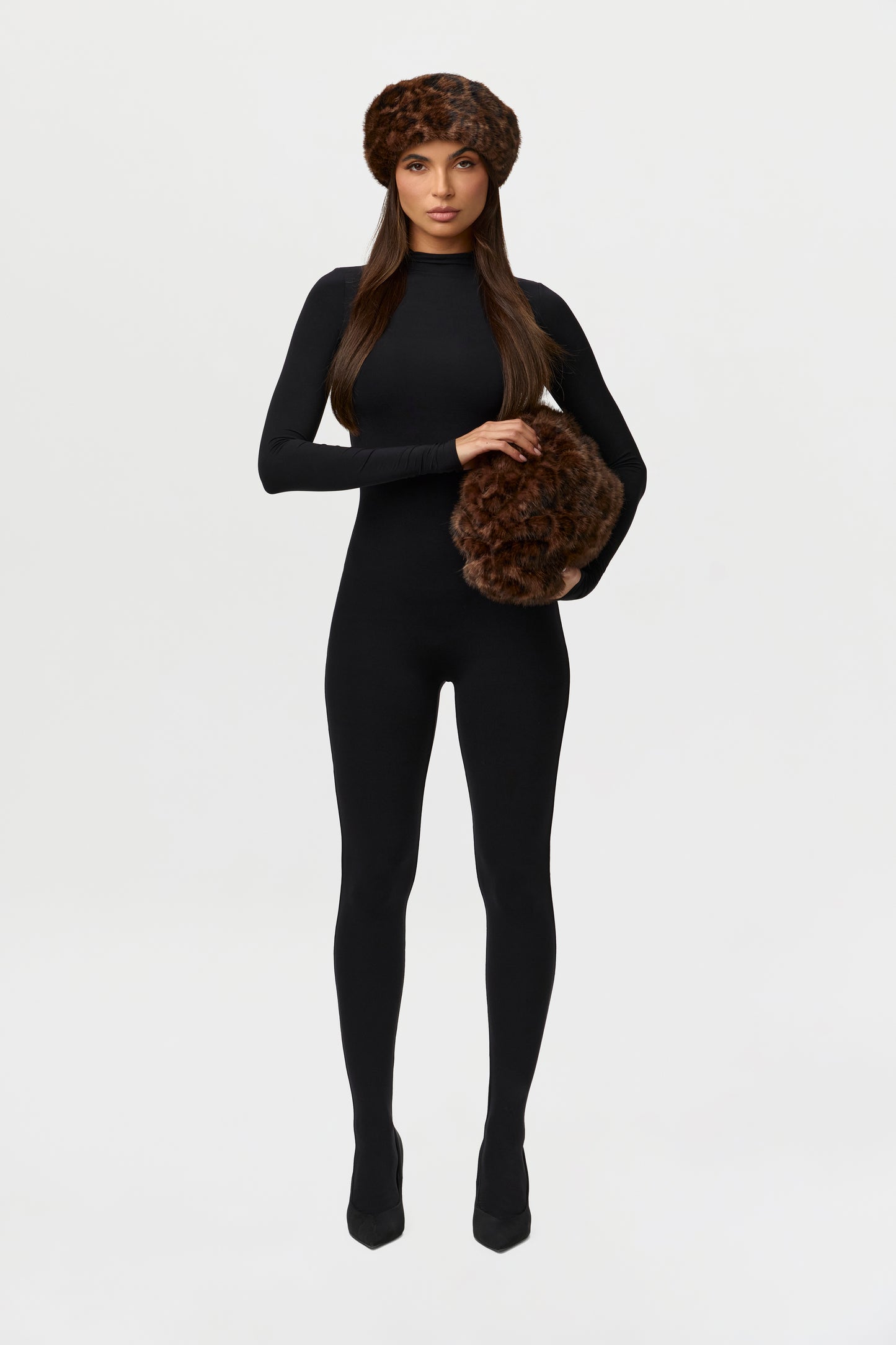 Faux Fur Oversized Leopard Clutch