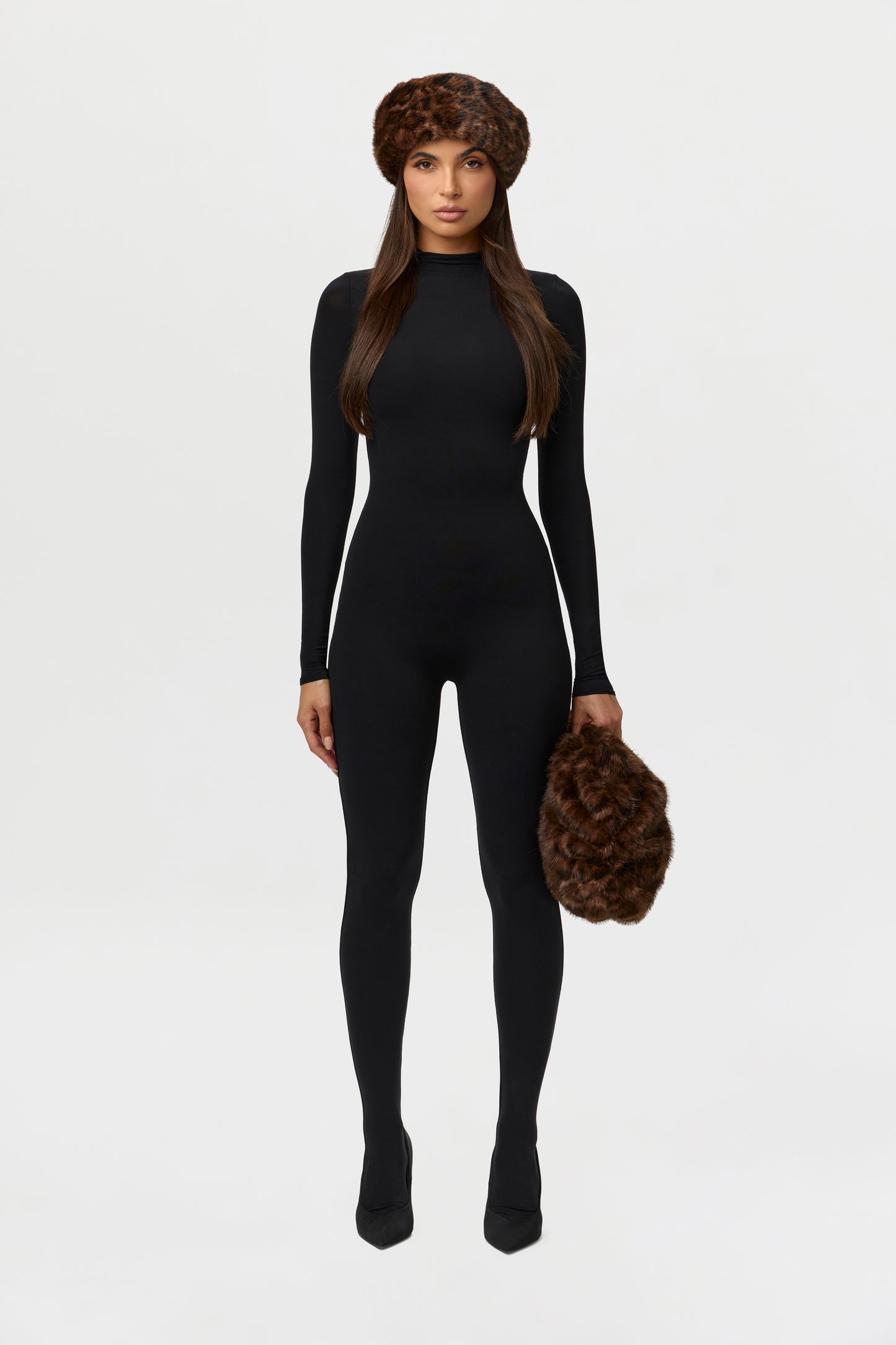 Faux Fur Oversized Leopard Clutch