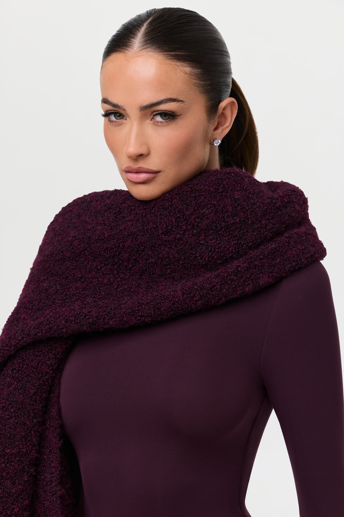 Bouclé Knit Oversized Scarf