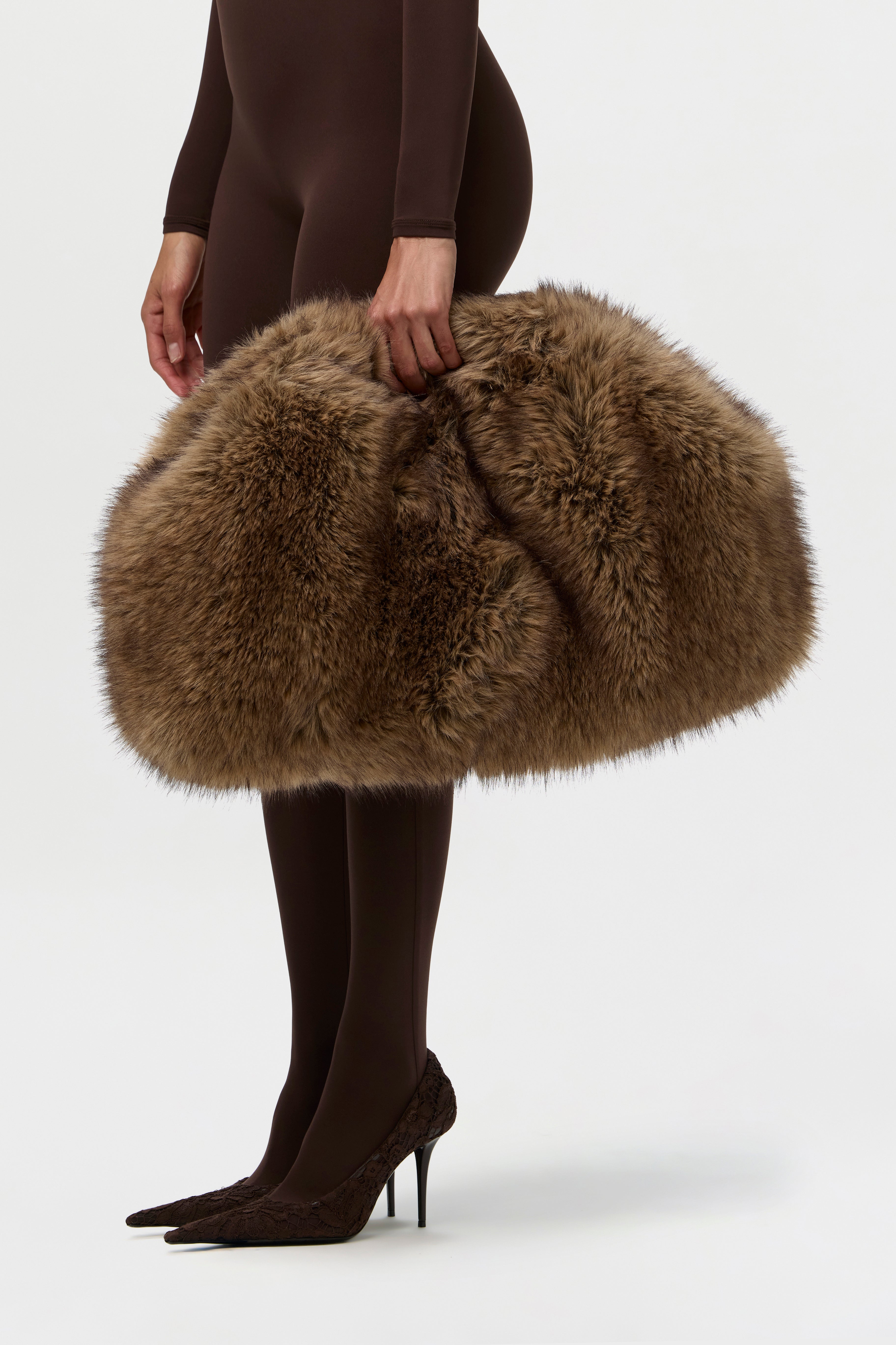 Faux Fur Oversized Clutch