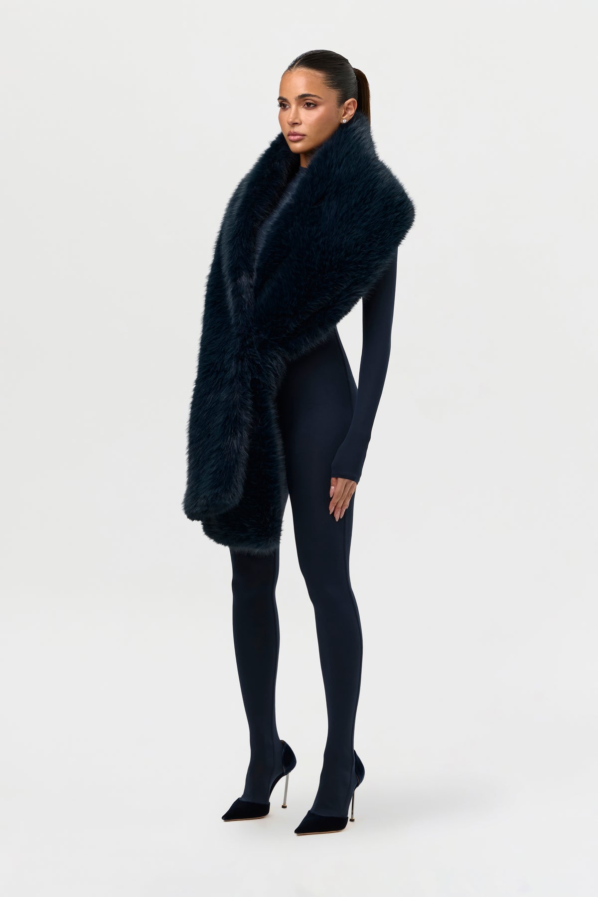Faux Foxtail Fur Shawl