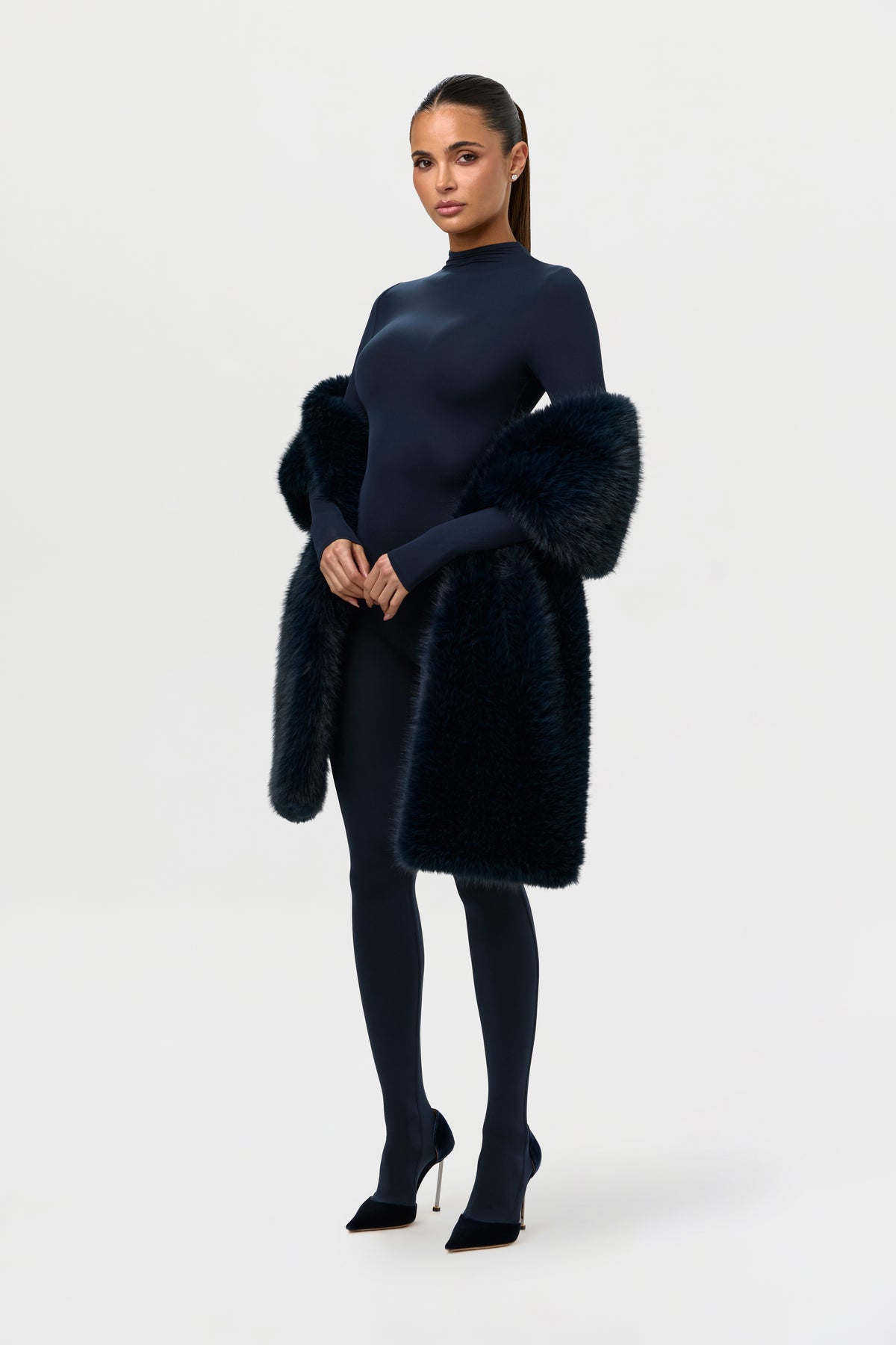 Faux Foxtail Fur Shawl