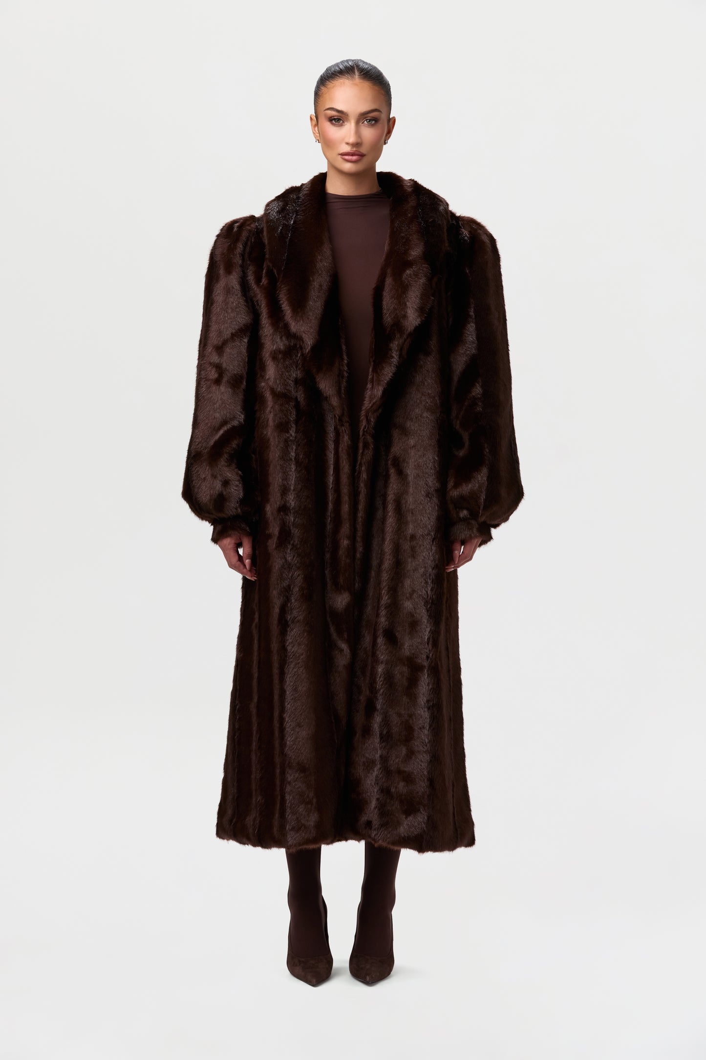 Faux Mink Long Coat
