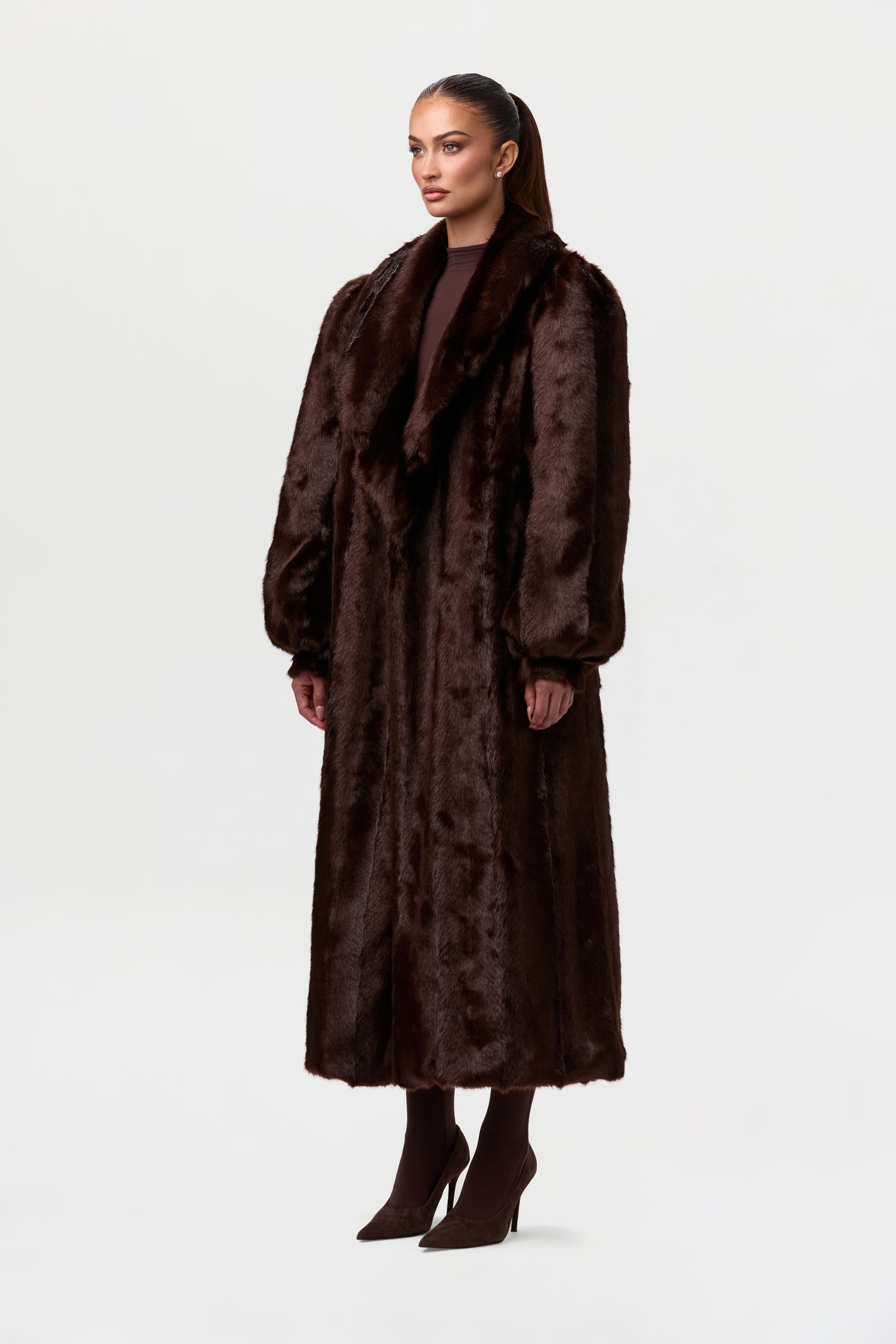 Faux Mink Long Coat