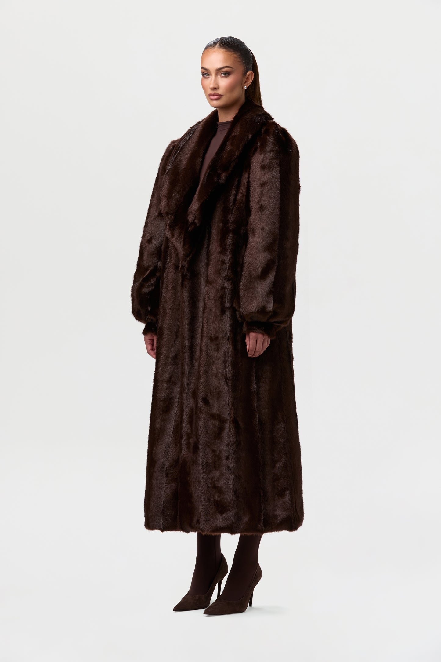 Faux Mink Long Coat