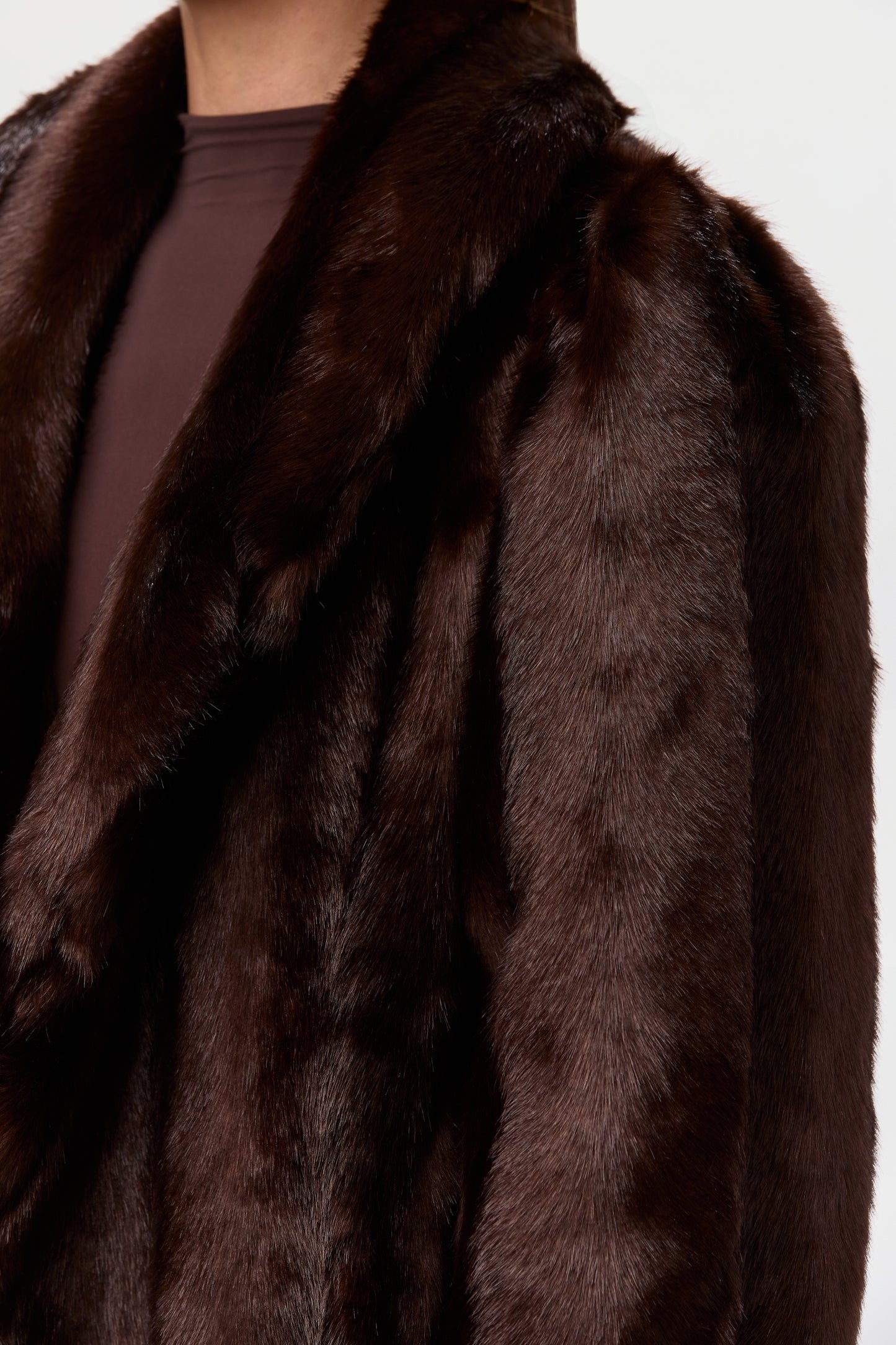 Faux Mink Long Coat