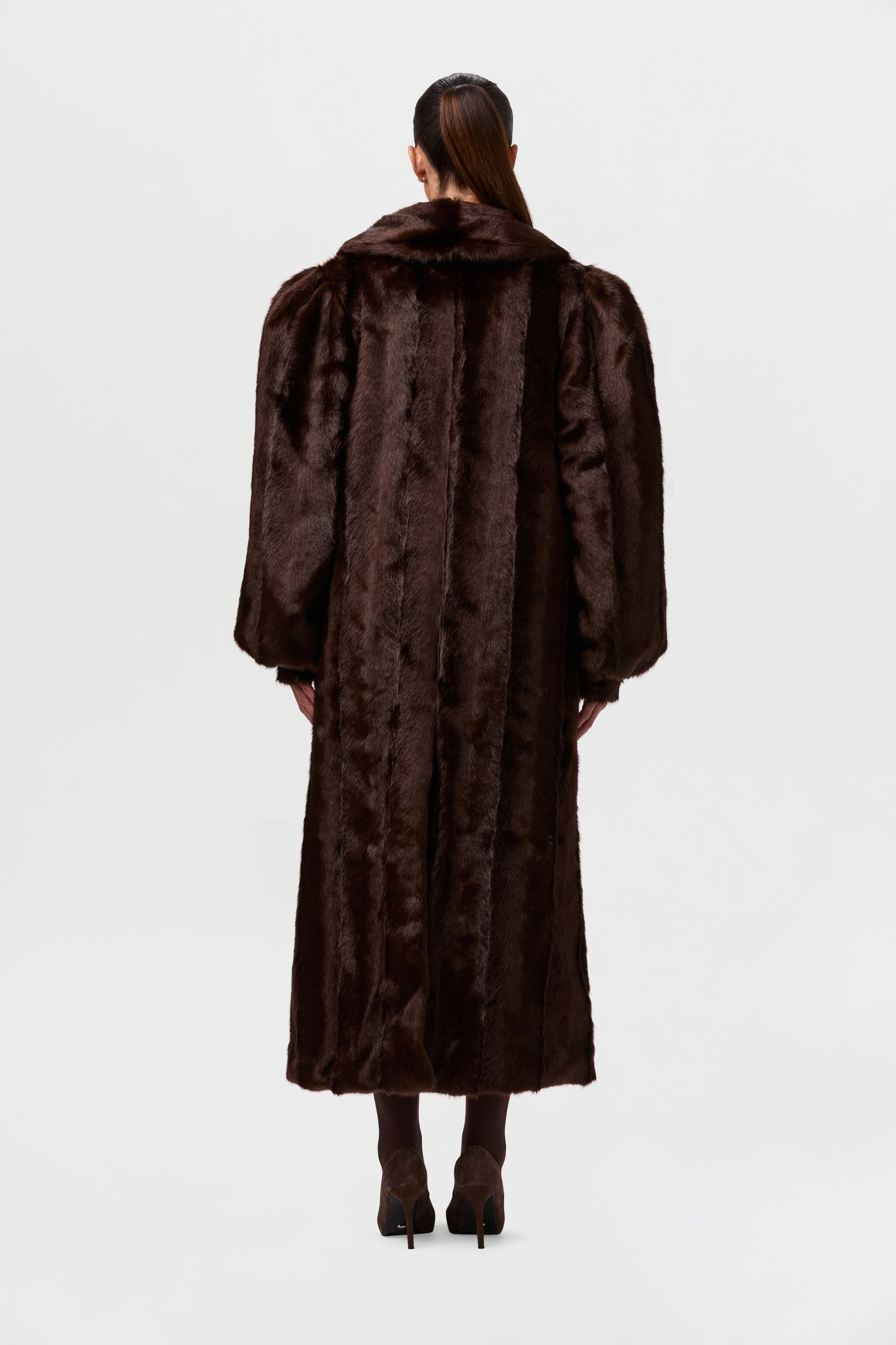 Faux Mink Long Coat