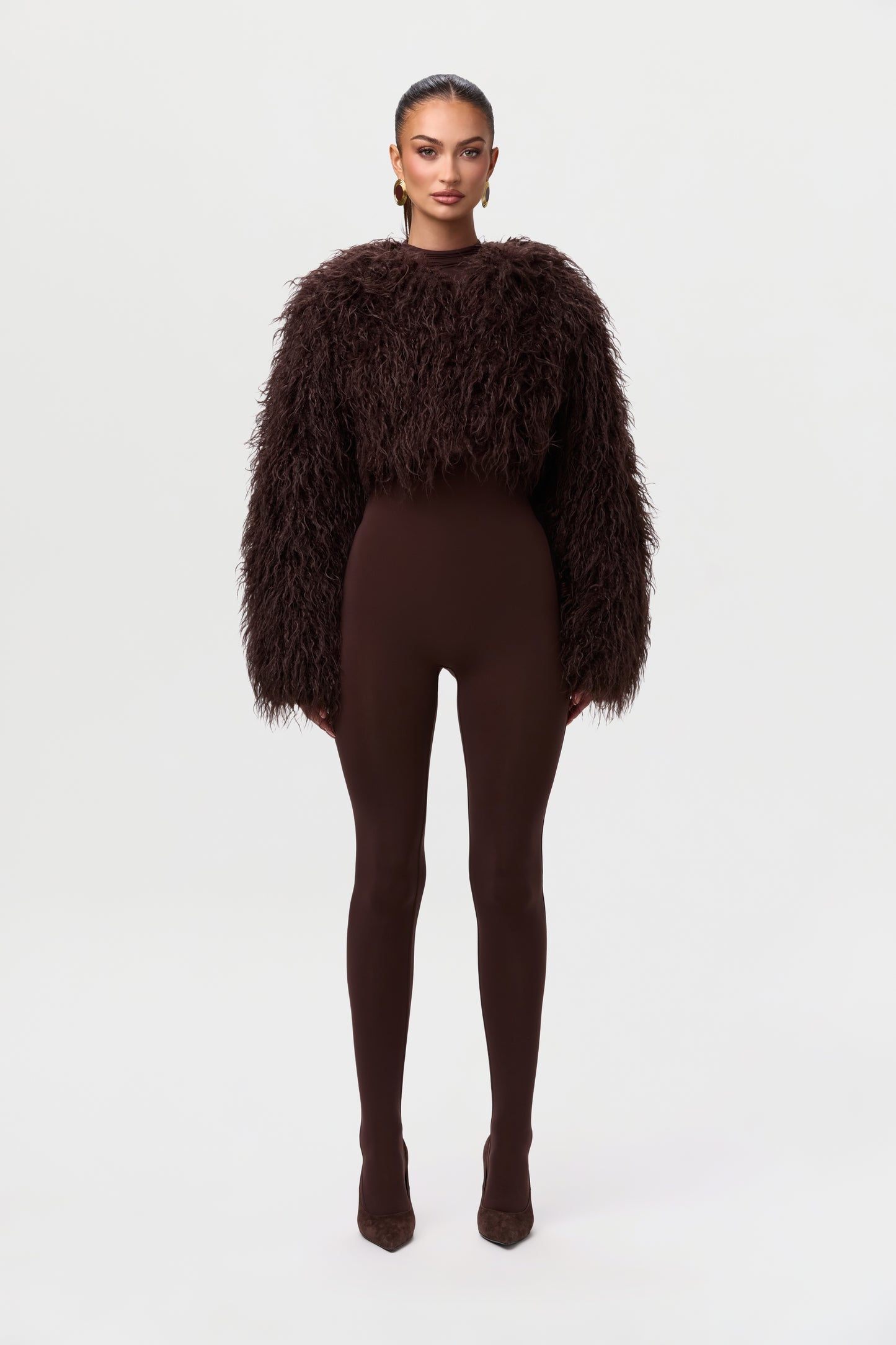 Faux Fur Plush Cropped Jacket