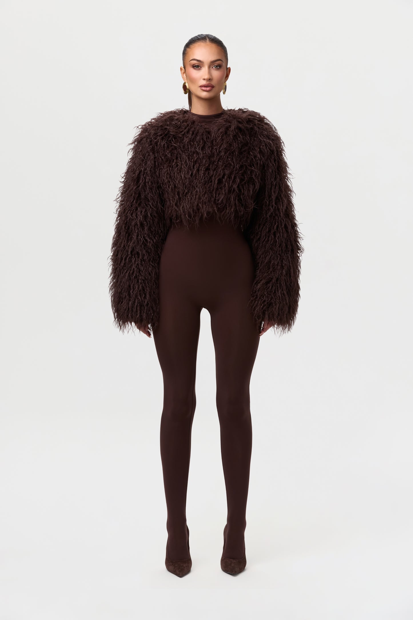 Faux Fur Plush Cropped Jacket