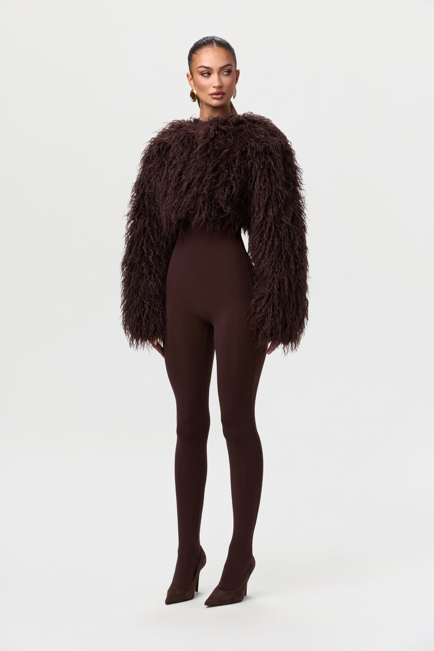 Faux Fur Plush Cropped Jacket