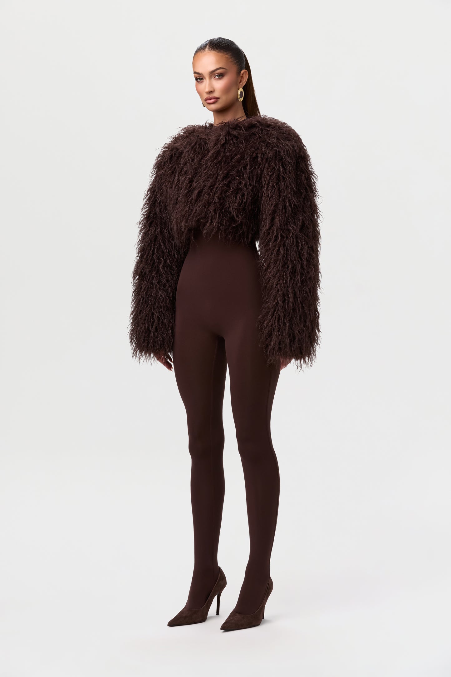 Faux Fur Plush Cropped Jacket