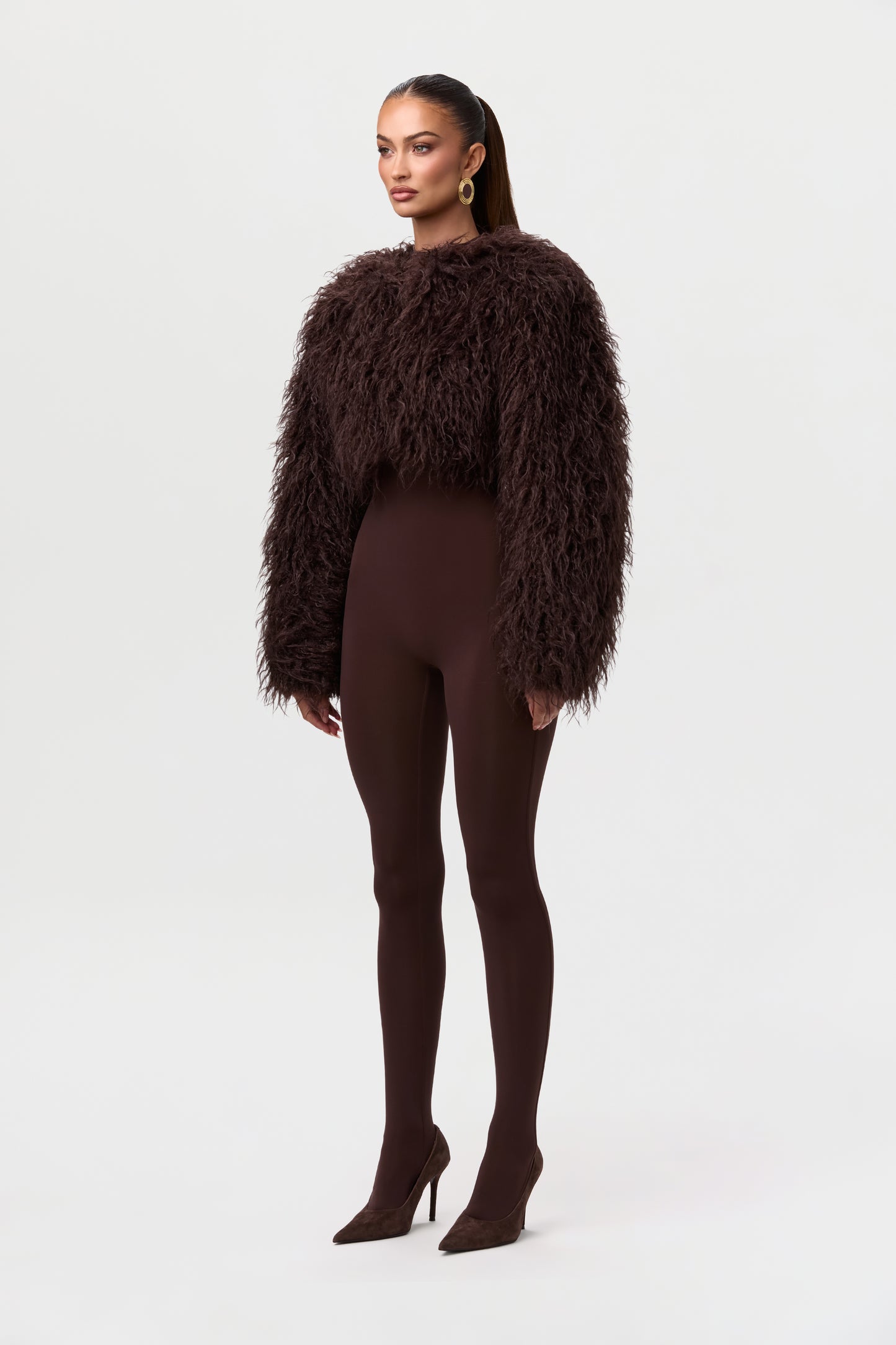 Faux Fur Plush Cropped Jacket