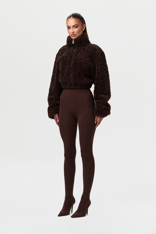 Sherpa Quarter-Zip Cropped Sweater
