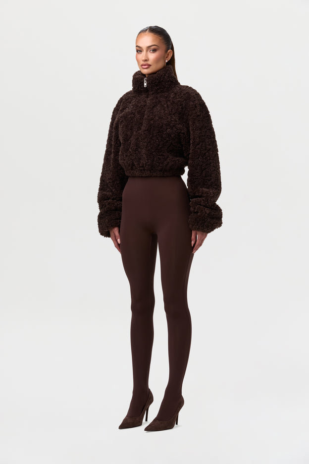Sherpa Quarter-Zip Cropped Sweater