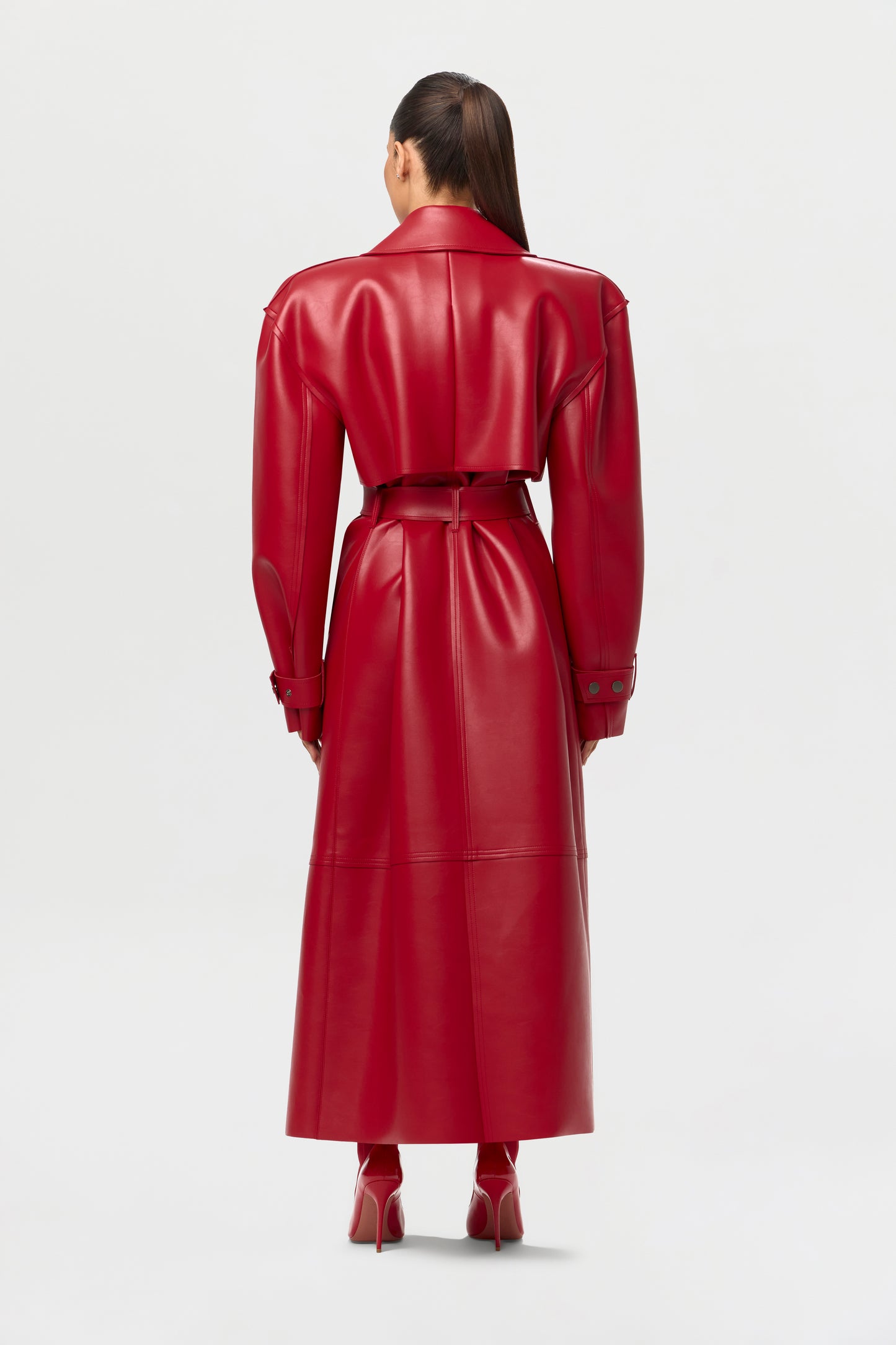 Vegan Leather Trench Coat