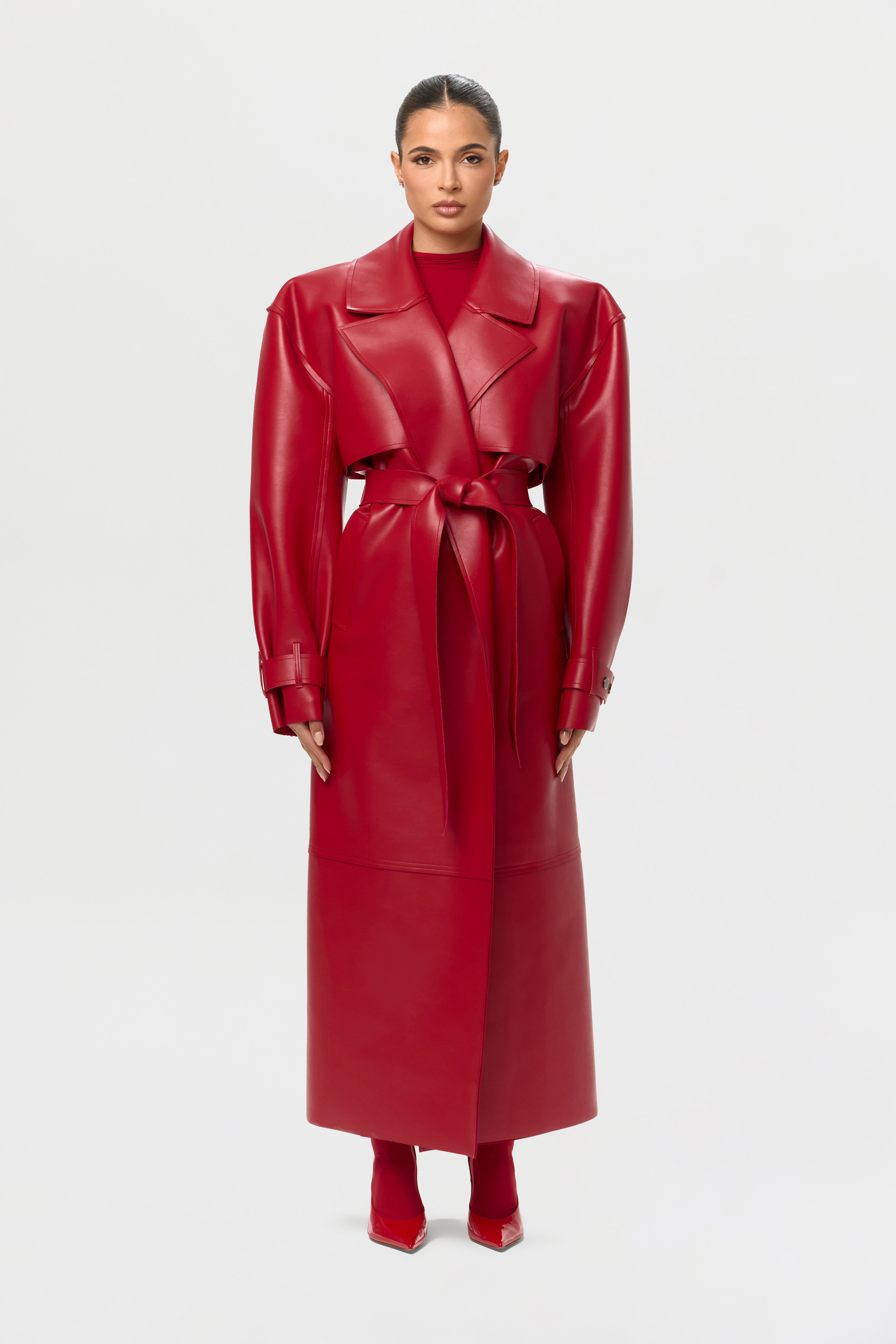 Vegan Leather Trench Coat – Naked Wardrobe