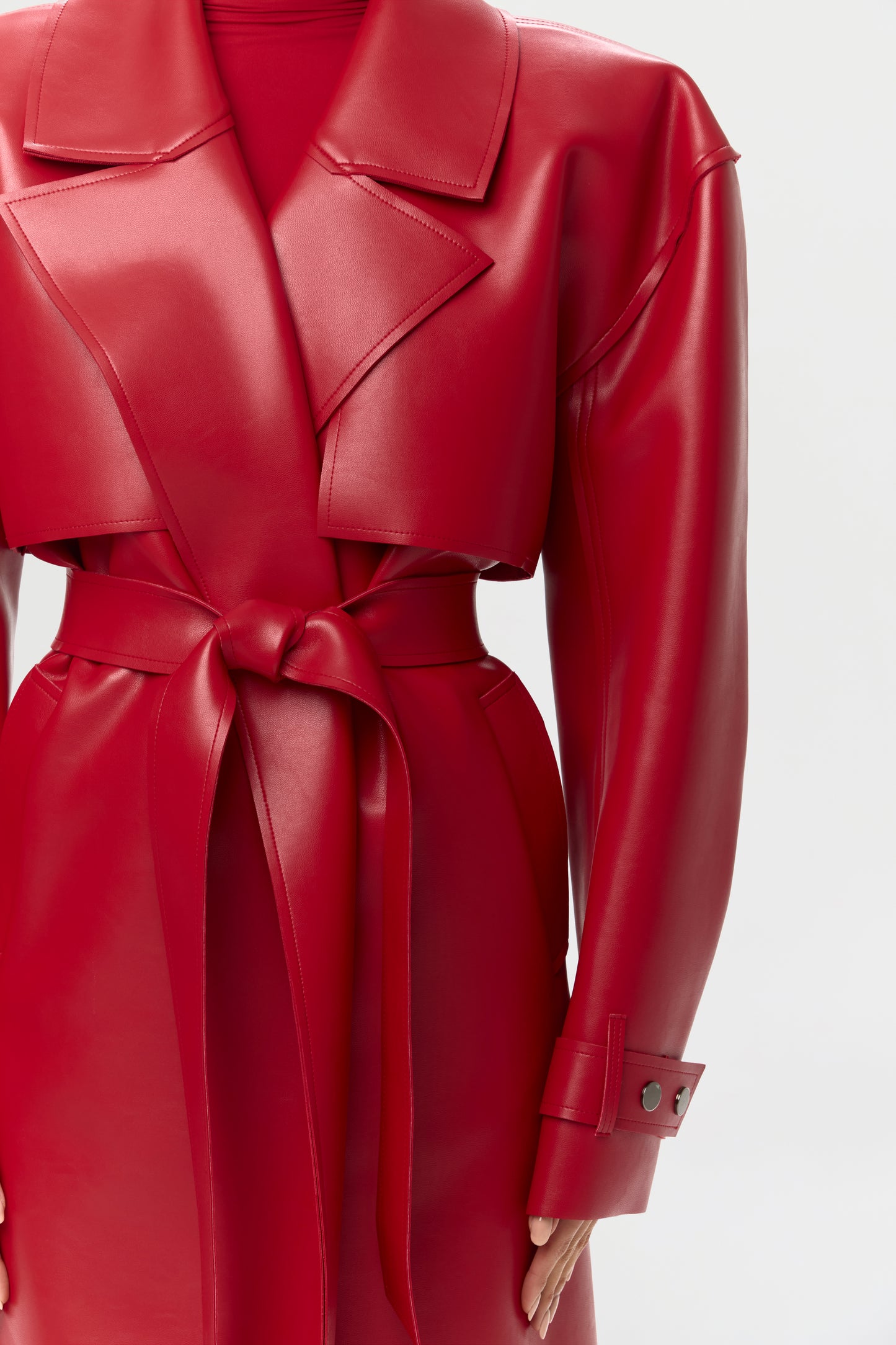 Vegan Leather Trench Coat