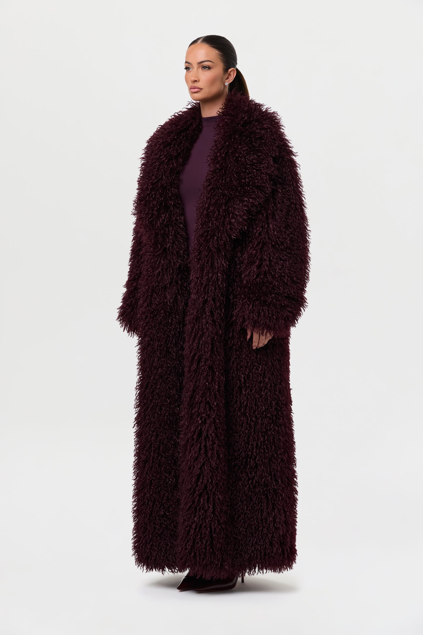 Faux Fur Plush Long Coat