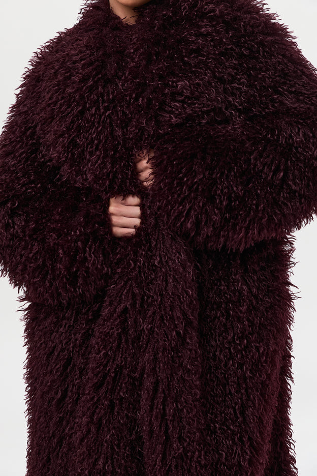 Faux Fur Plush Long Coat