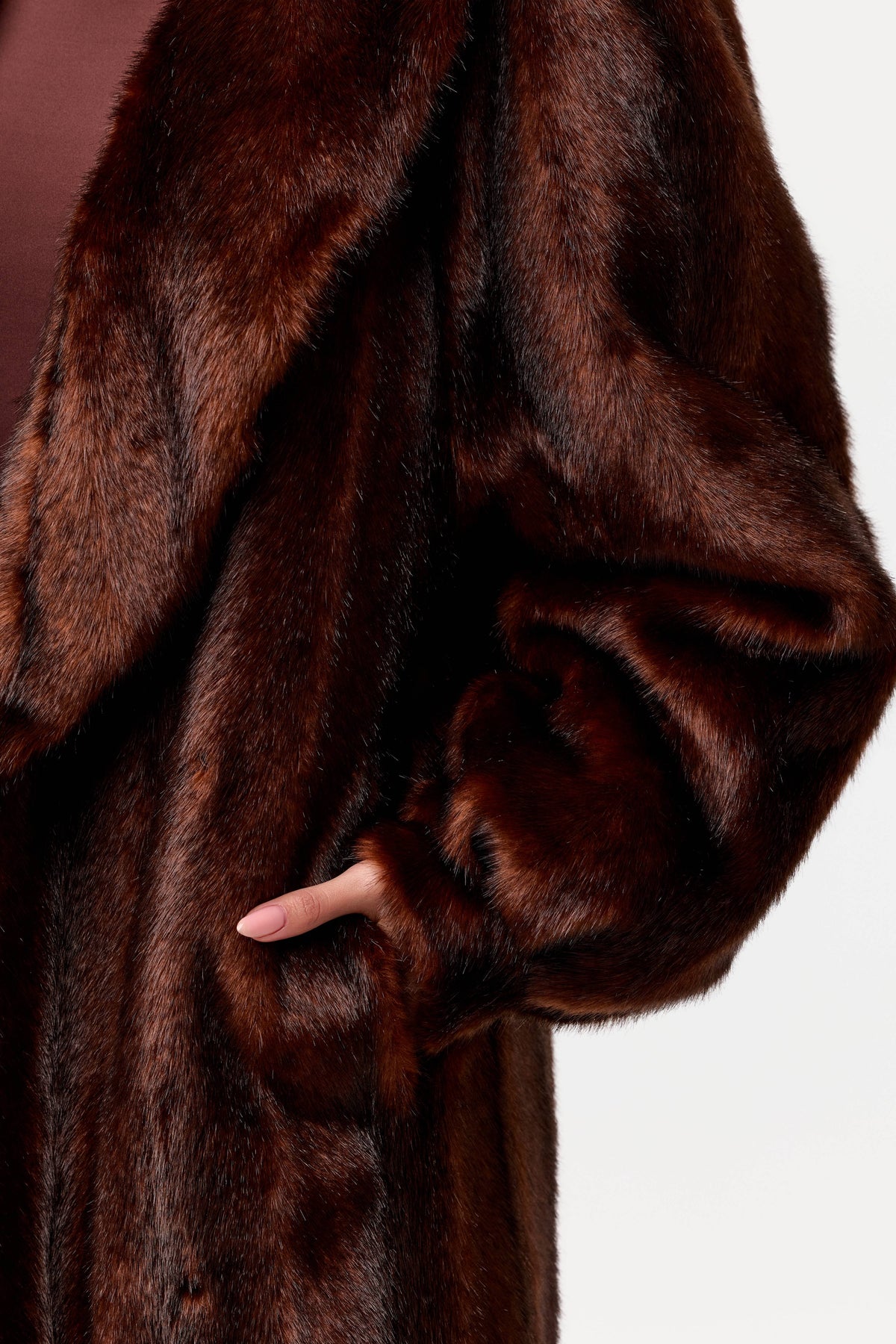 Faux Mink Long Coat