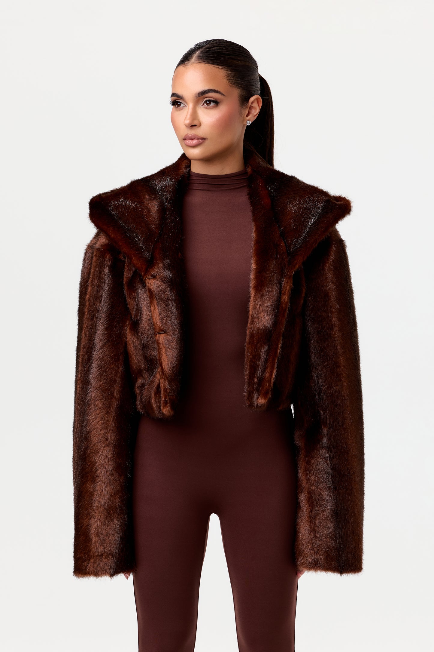 Faux Mink Hooded Jacket