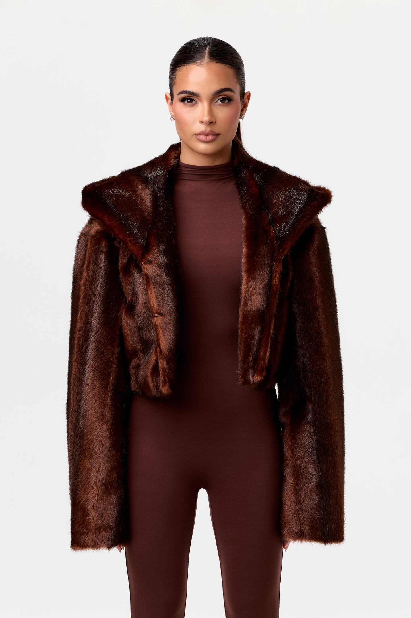 Faux Mink Hooded Jacket