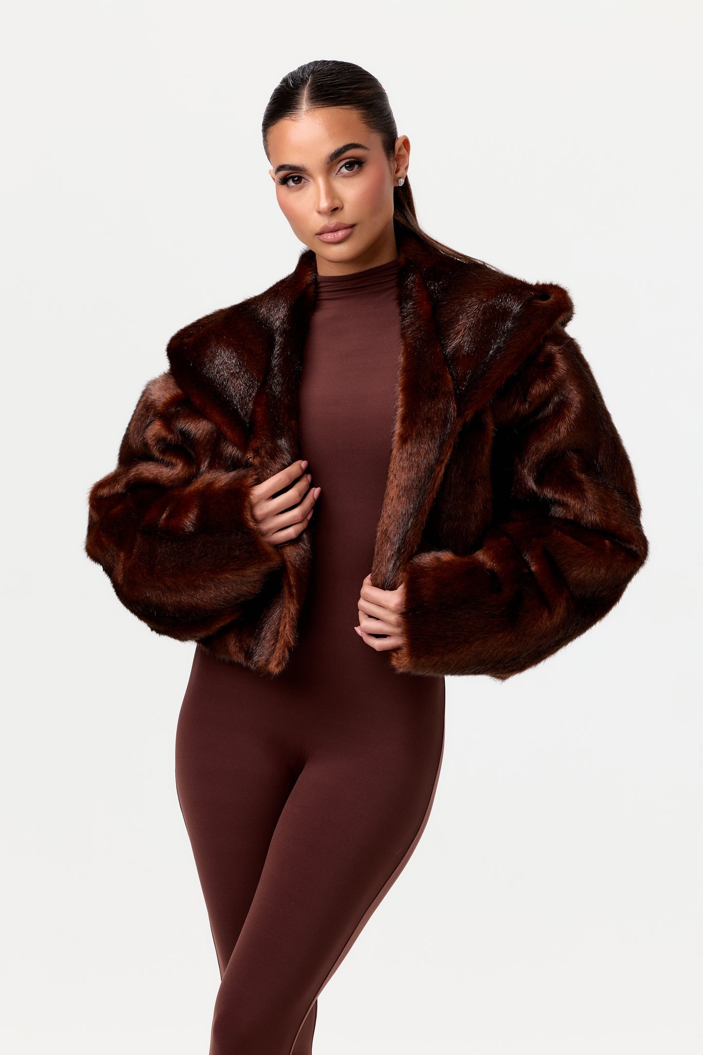 Faux Mink Hooded Jacket