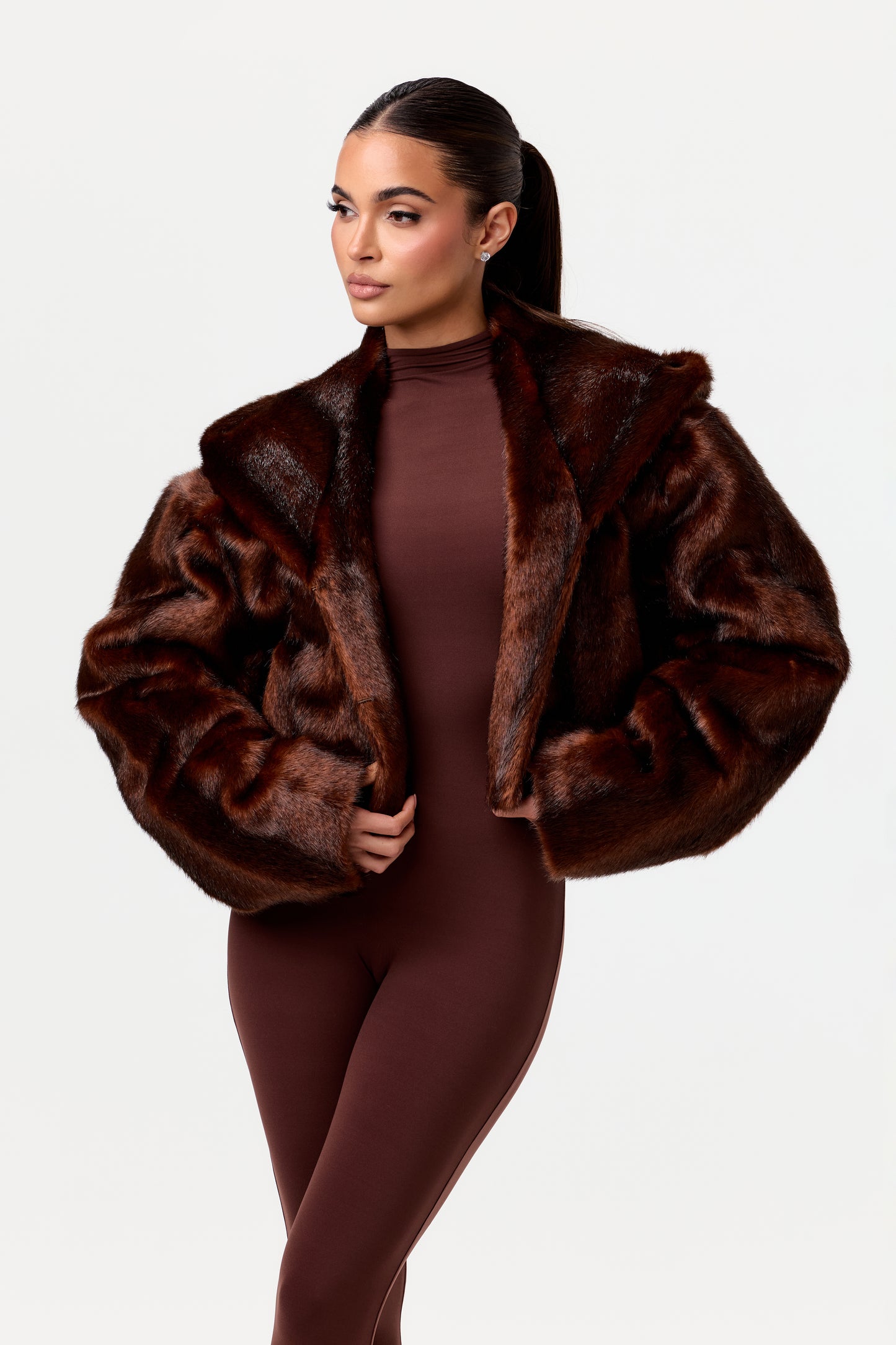 Faux Mink Hooded Jacket