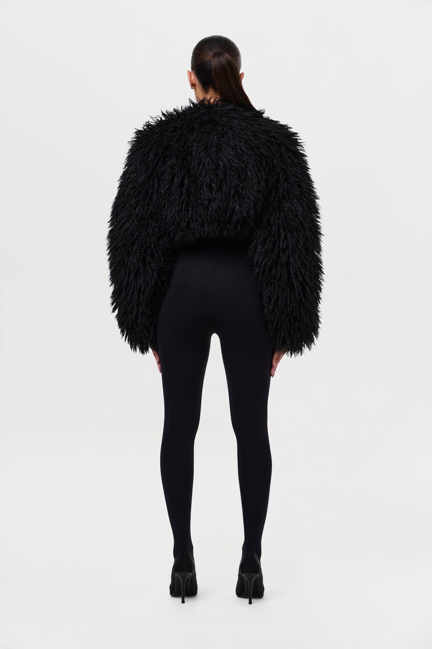 Faux Fur Plush Cropped Jacket