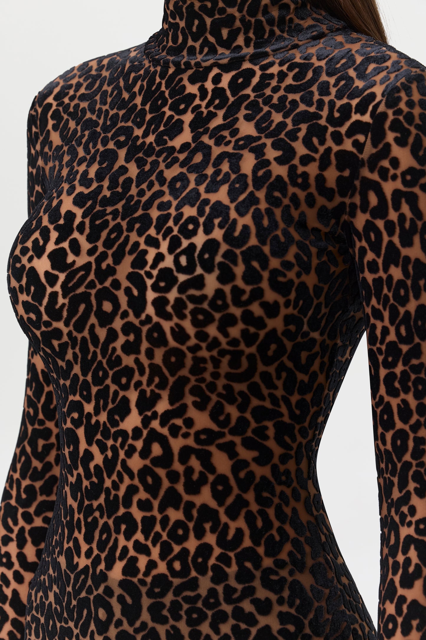 Burnout Print Turtleneck Romper