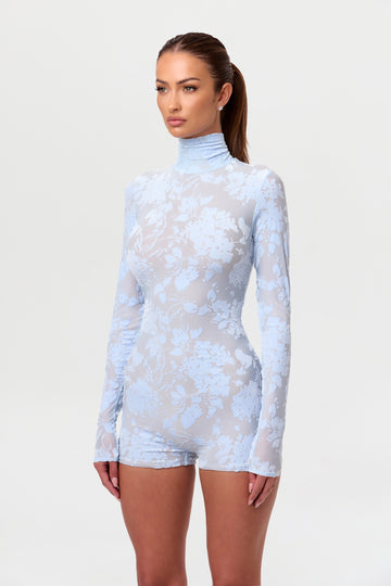 Velvet Burnout Animal Print Romper