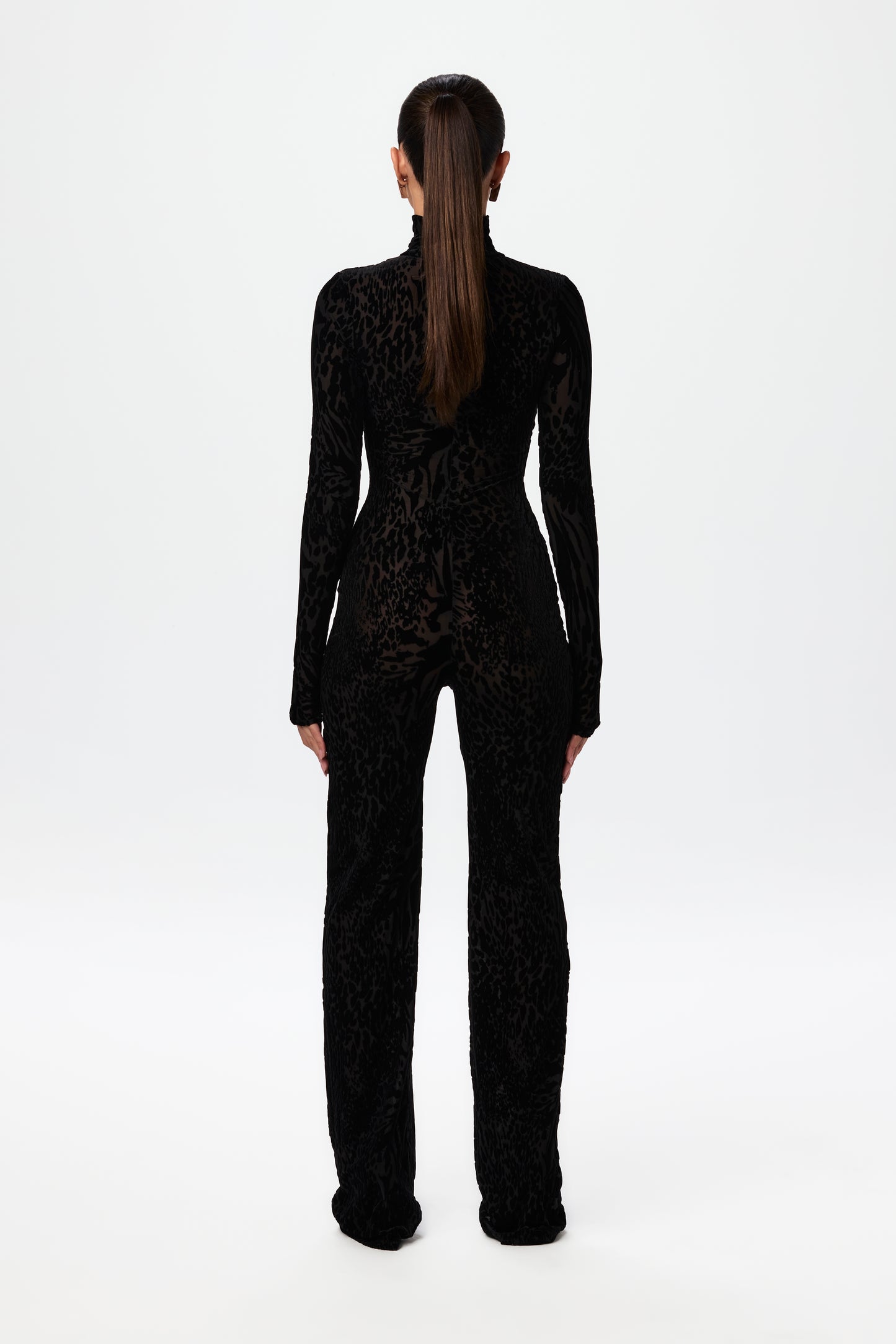 Velvet Burnout Animal Print Jumpsuit