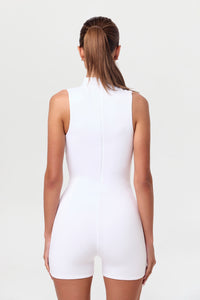 Smooth Mock Neck Sleeveless Romper