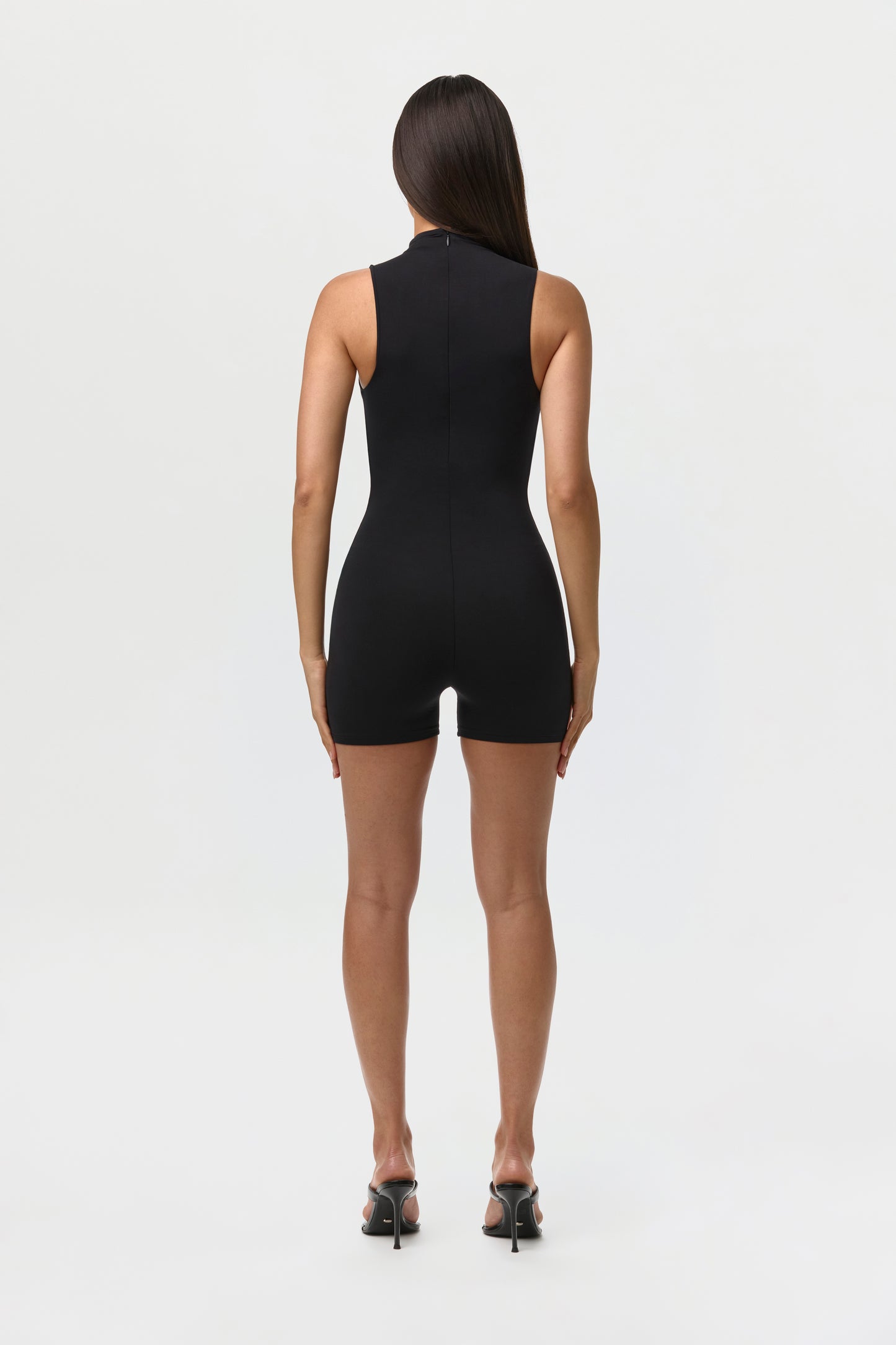 Black Naked Sleeveless Romper