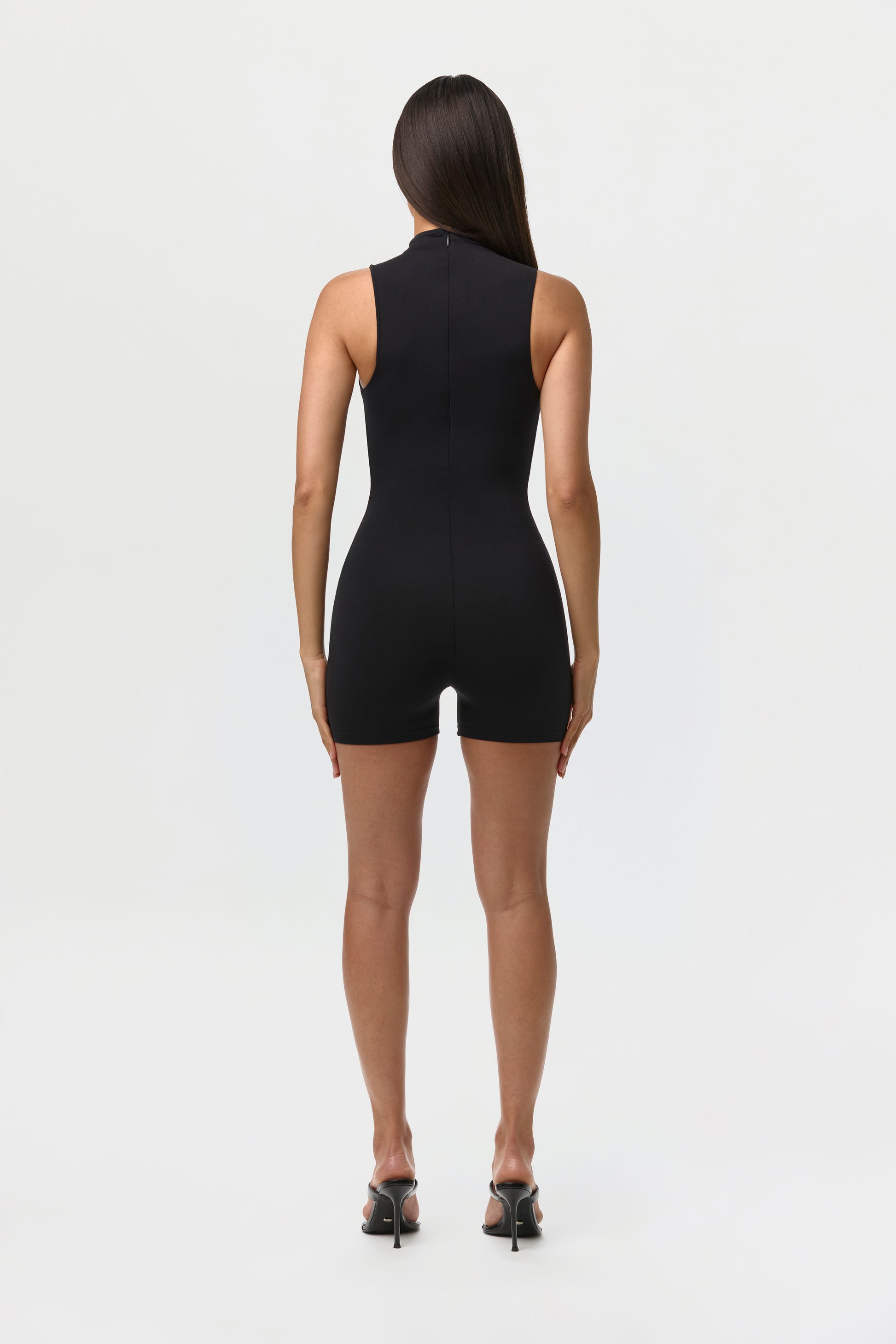 Black Naked Sleeveless Romper