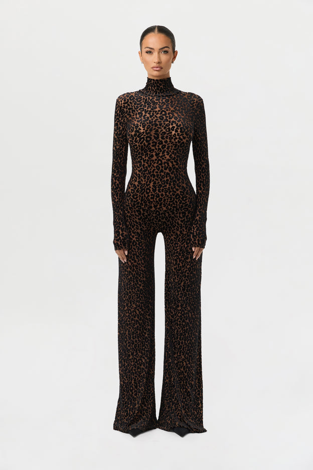 Burnout Wide-Leg Jumpsuit