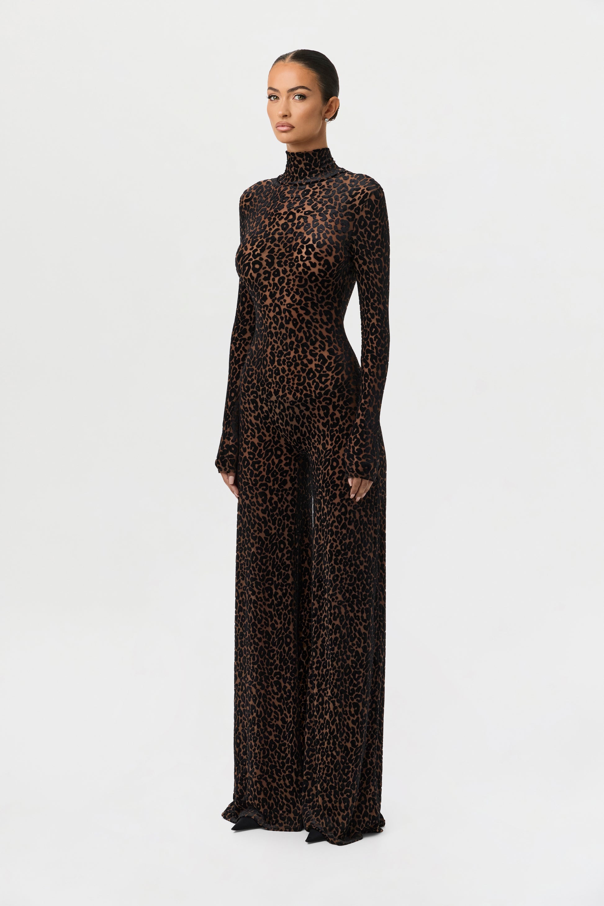 Burnout Wide-Leg Jumpsuit Naked Wardrobe Burnout Wide-Leg Jumpsuit Naked Wardrobe