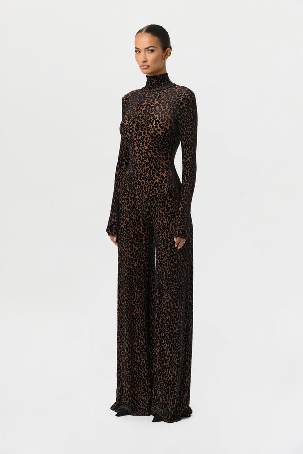 Burnout Wide-Leg Jumpsuit