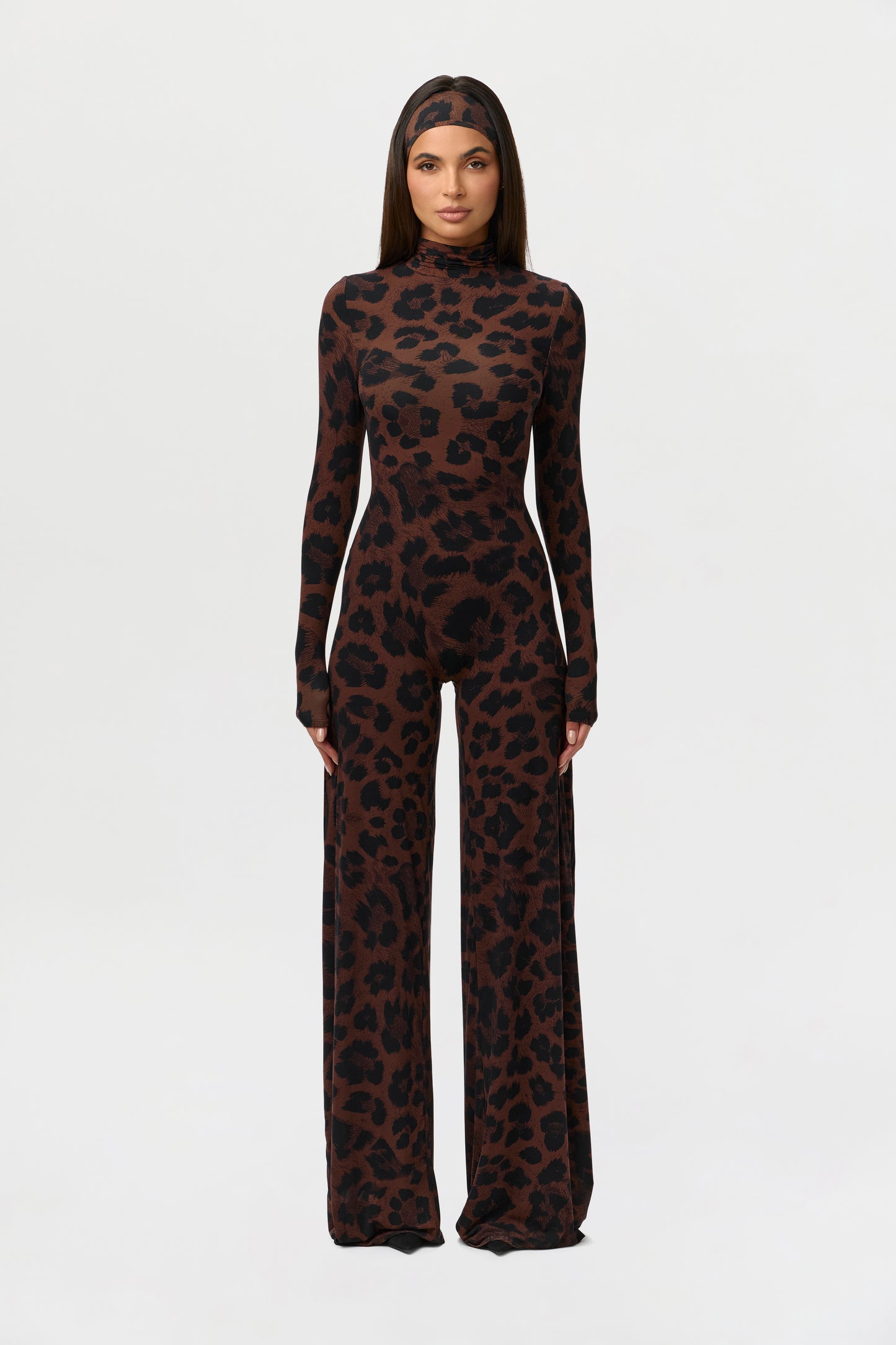 Naked Print Wide-Leg Jumpsuit Petite