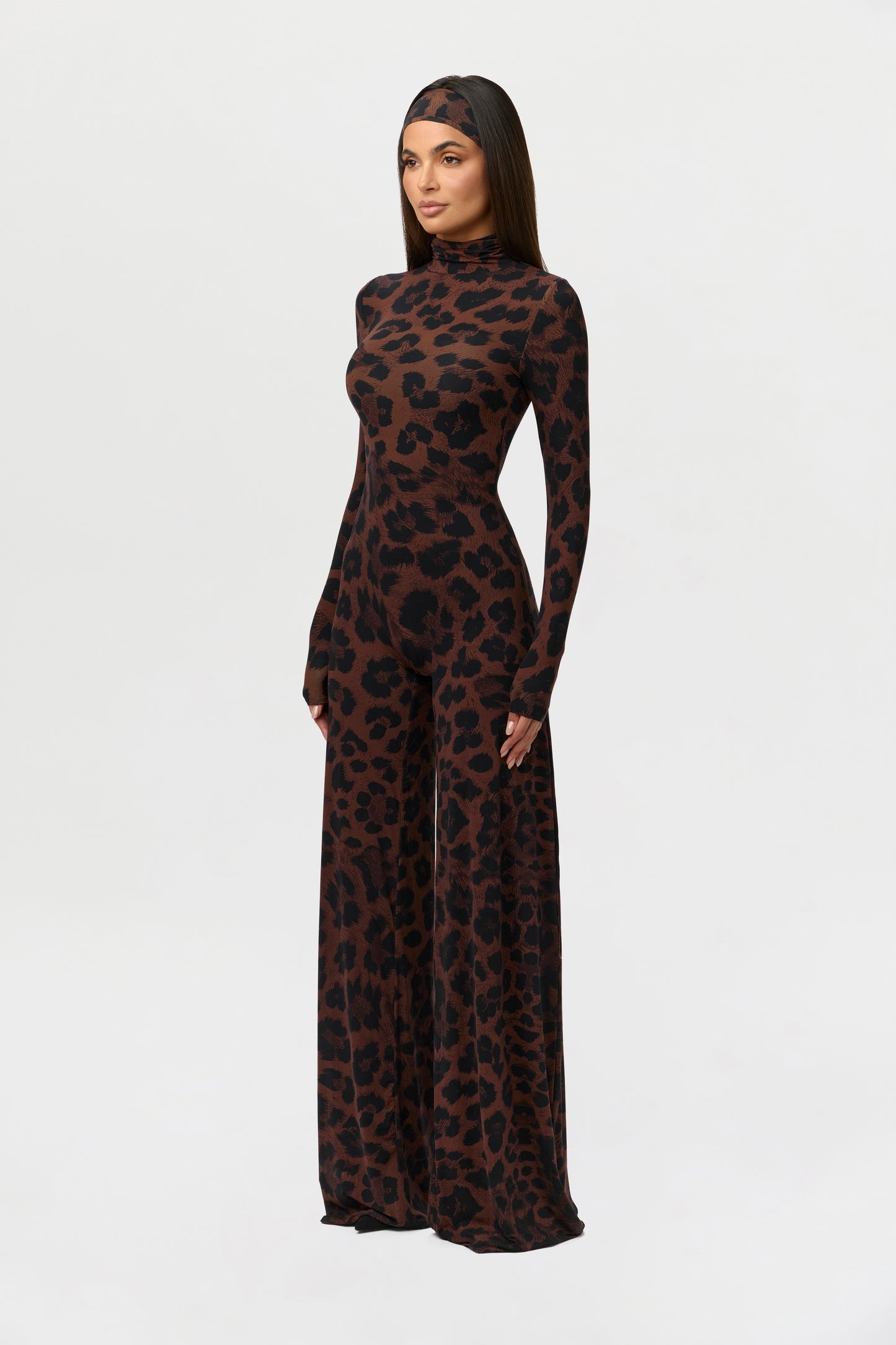 Naked Print Wide-Leg Jumpsuit Petite