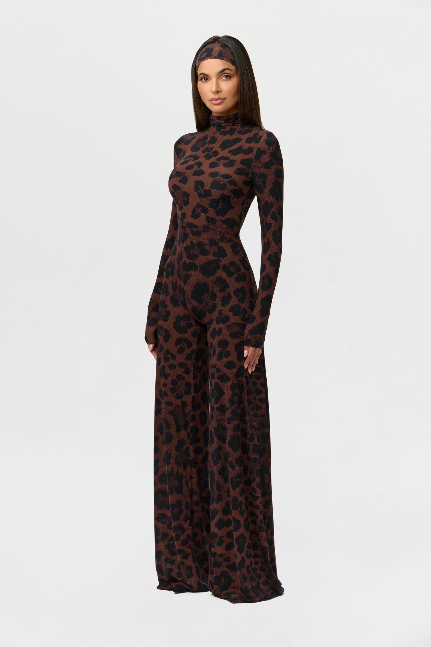 Naked Print Wide-Leg Jumpsuit Petite