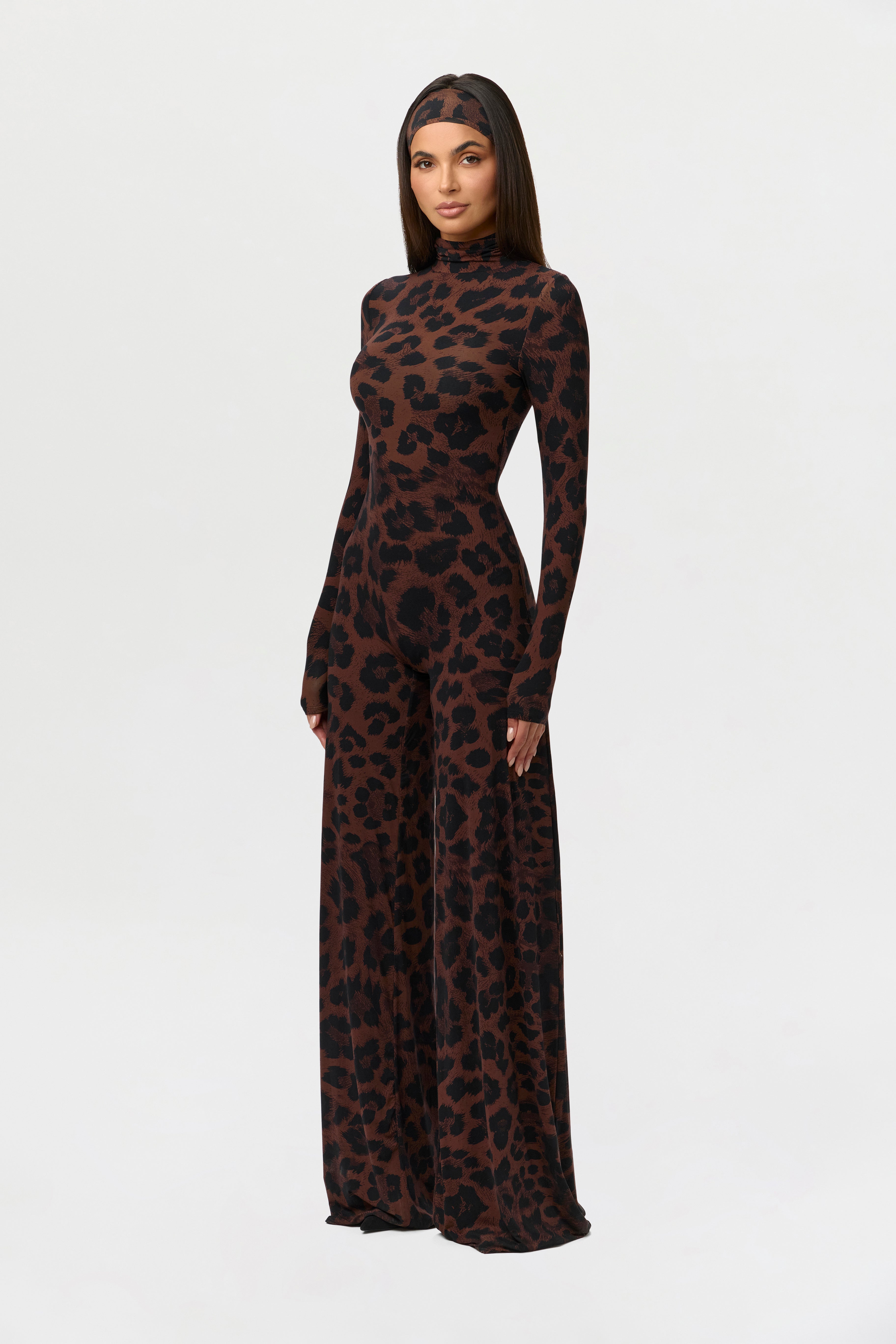 Naked Print Wide-Leg Jumpsuit Petite