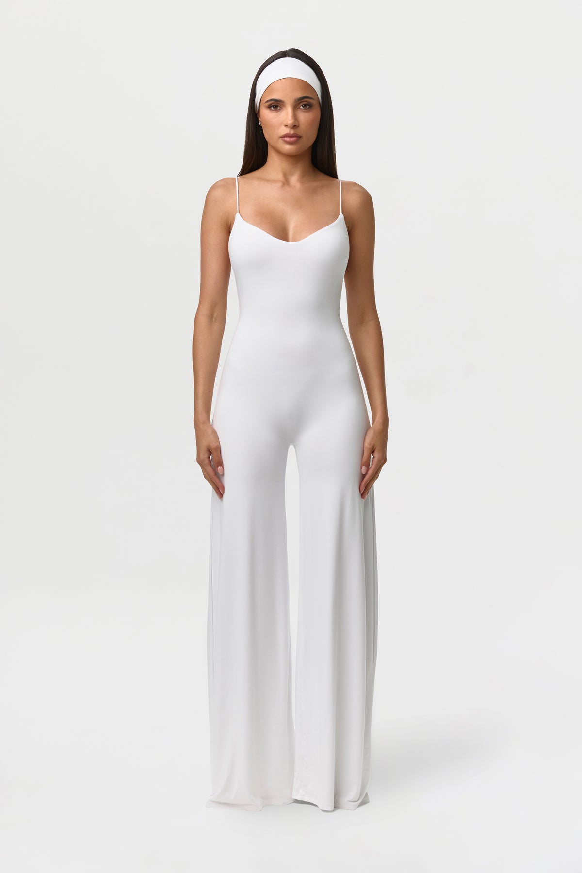 White Smooth Cami Wide Leg Jumpsuit