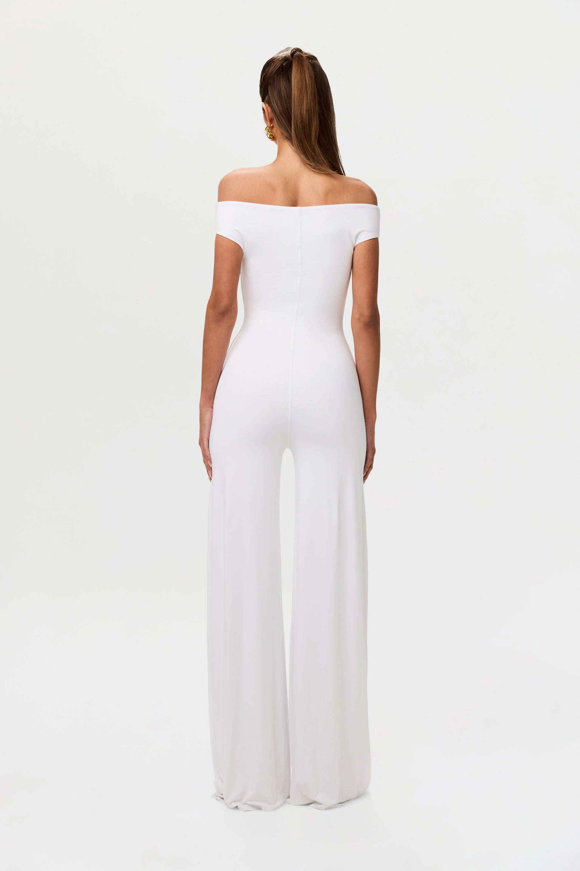 Smooth Off-Shoulder Wide Leg Jumpsuit