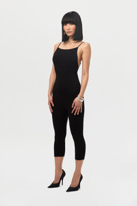 Smooth Open Back Cropped Jumpsuit