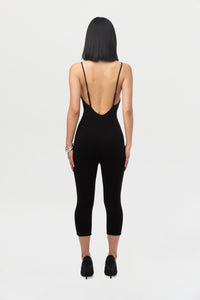 Smooth Open Back Cropped Jumpsuit