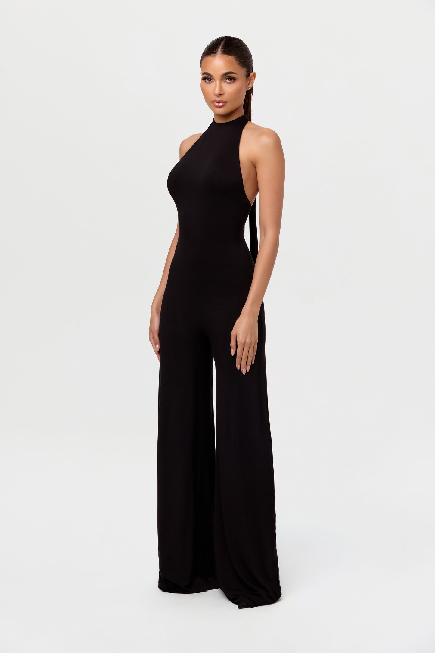 Smooth Halter Wide-leg Jumpsuit