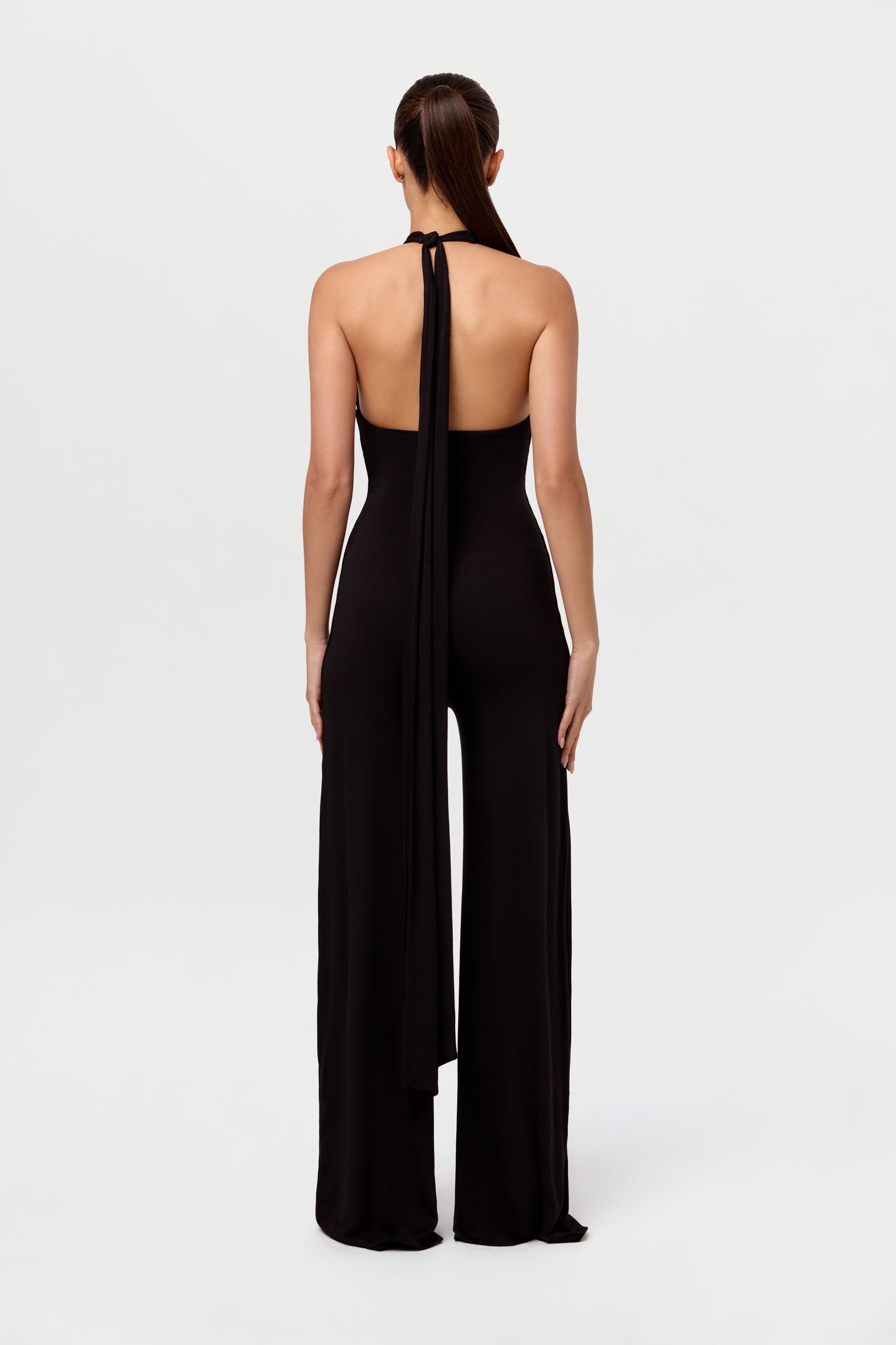 Smooth Halter Wide-leg Jumpsuit